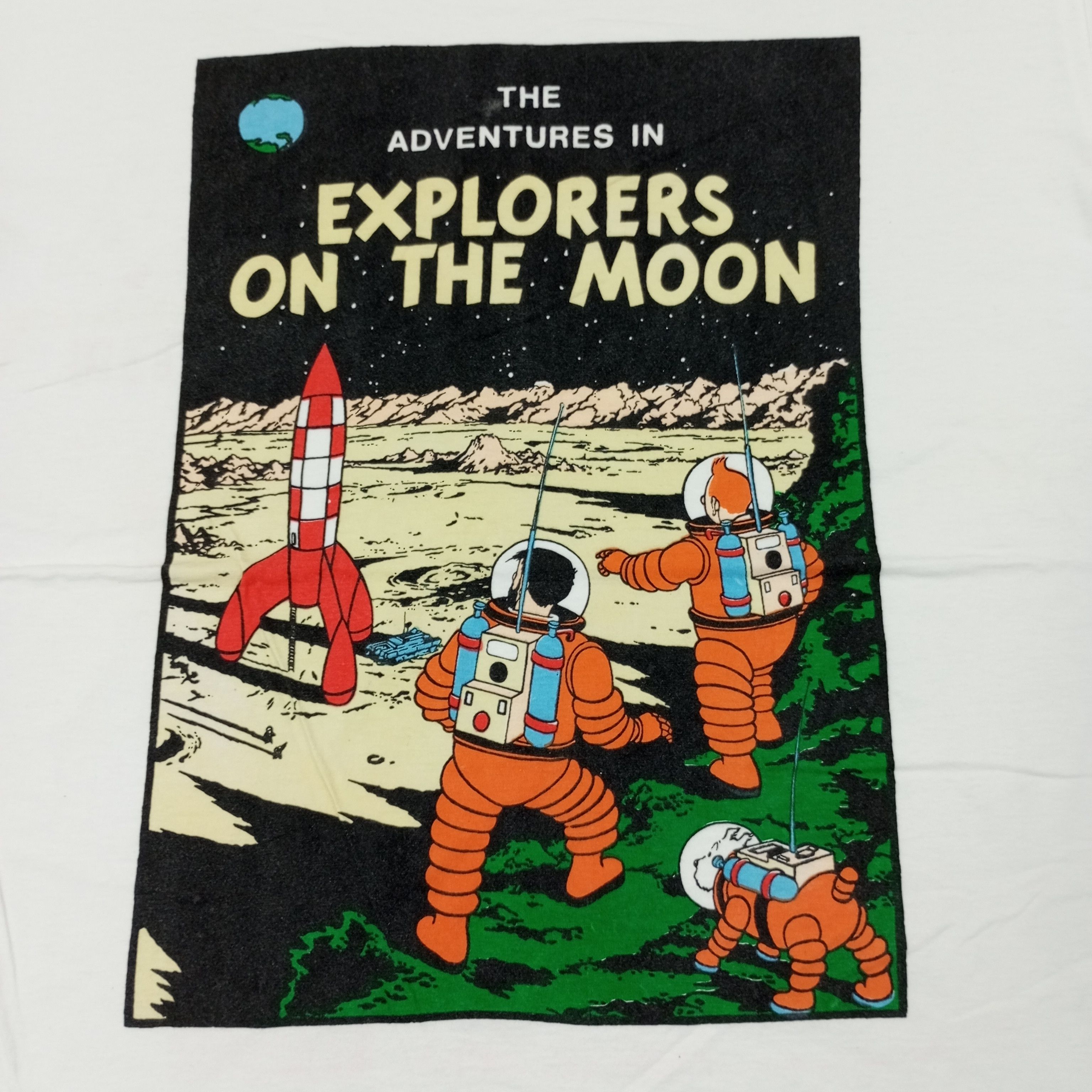 Vintage The Adventures Of Tintin Cartoon Tshirt c239n15 Size US L / EU 52-54 / 3 - 2 Thumbnail