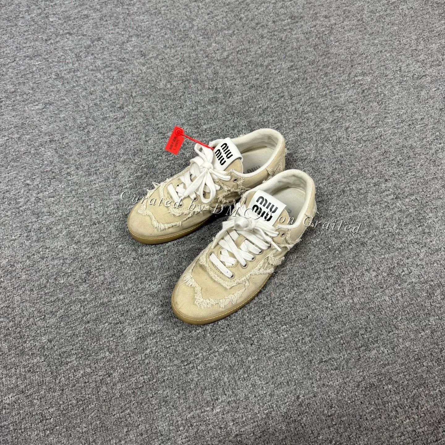 Miu Miu Miu Miu Distressed Fringe Trainers Size US 6.5 / IT 36.5 - 1 Thumbnail