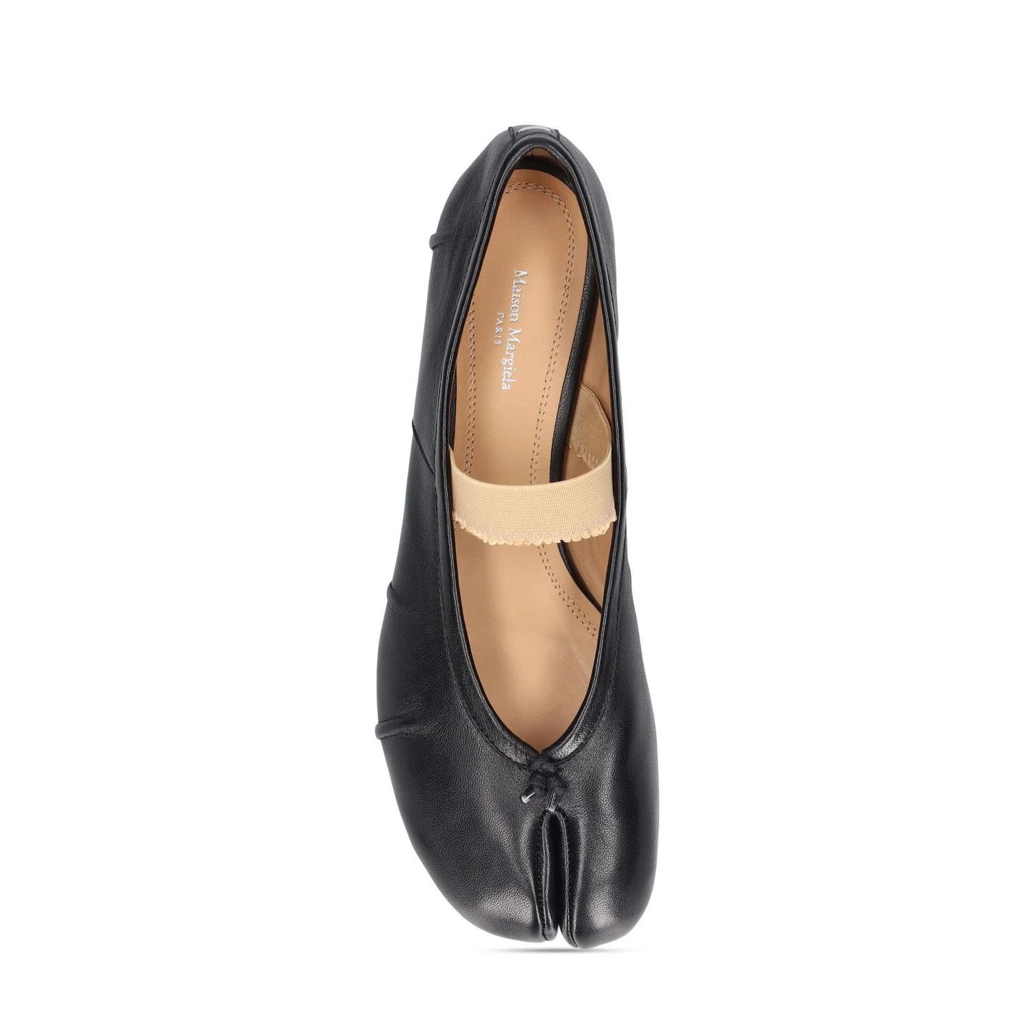 MAISON MARGIELA Tabi $1090 Black Leather Elastic Band Baller