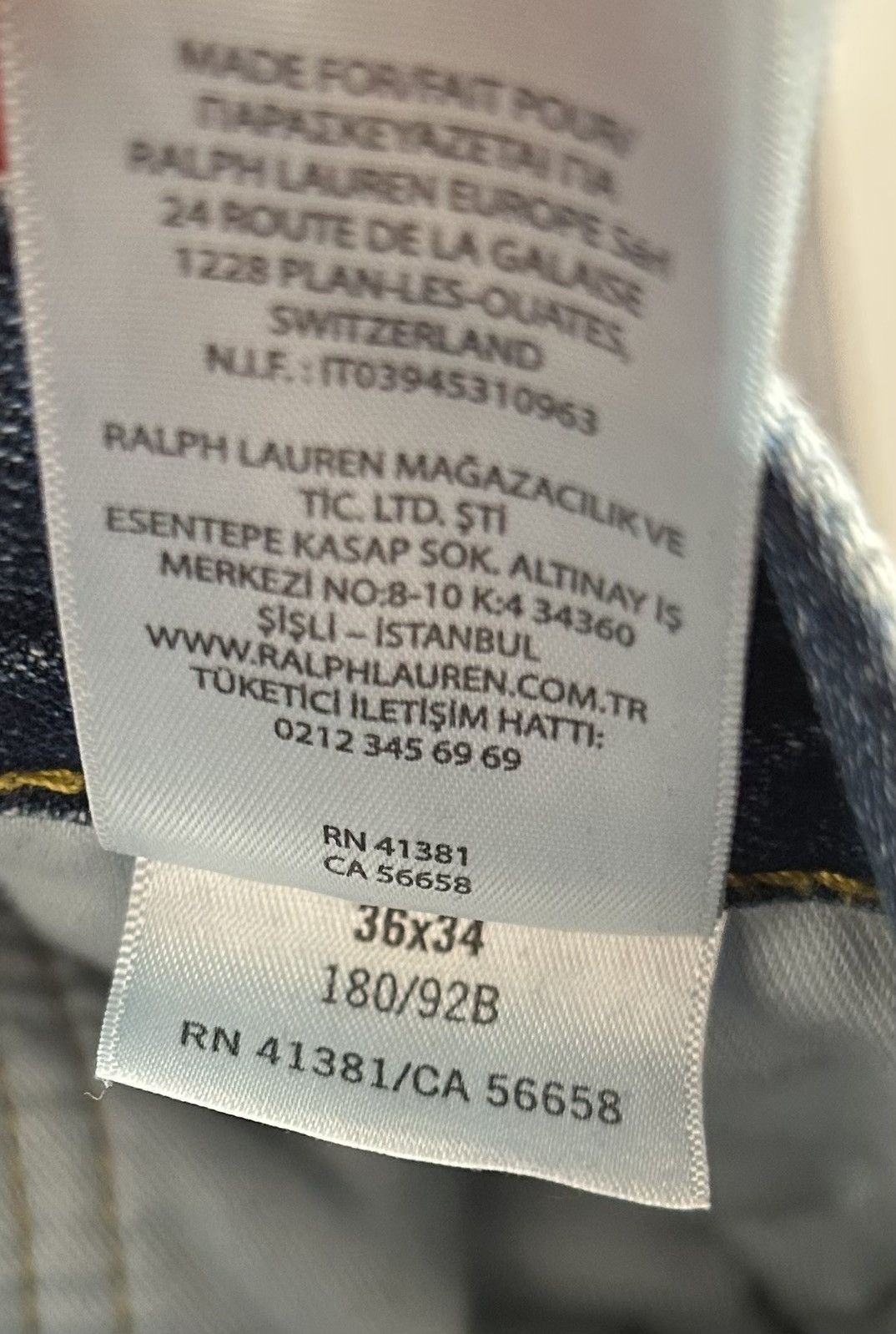 Polo Ralph Lauren Polo Ralph Lauren Mens Light Blue Jeans - Size 36X34 Size US 36 / EU 52 - 7 Thumbnail