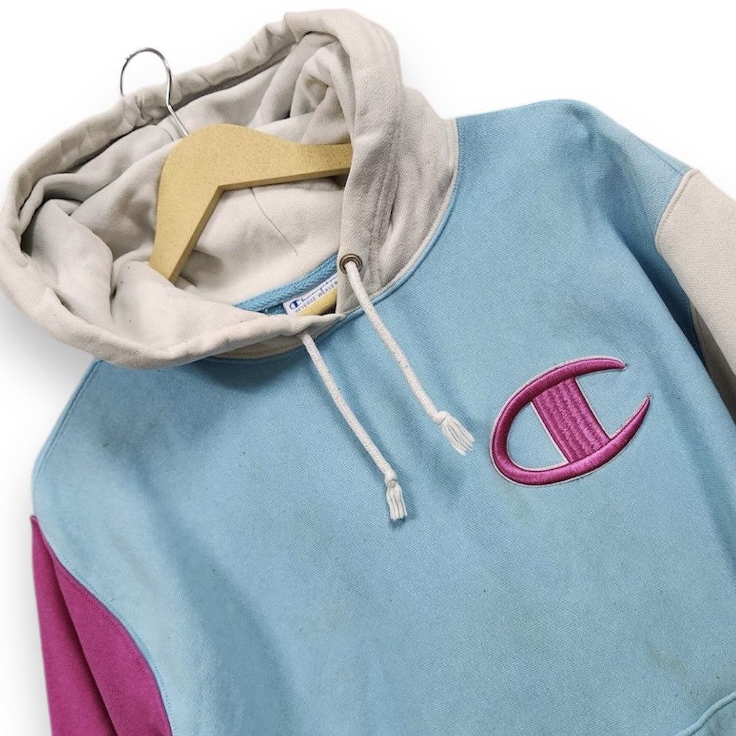Champion × Vintage Vintage Reverse Weave Champion Multicolour Distressed Hoodie Size US L / EU 52-54 / 3 - 4 Thumbnail