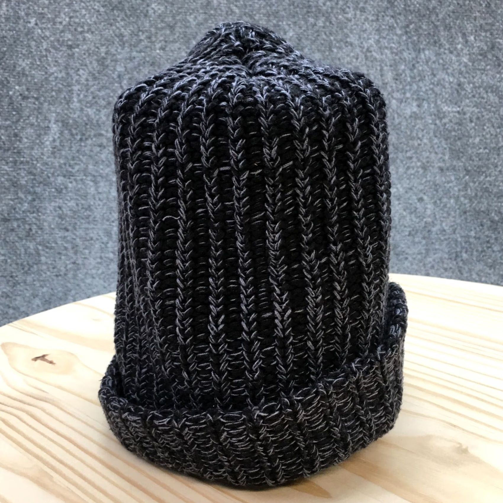 Vintage Love Your Melon Beanie Hat Mens Black One Size Adjustable Knitted Cuffed Winter Hat Size ONE SIZE - 6 Thumbnail