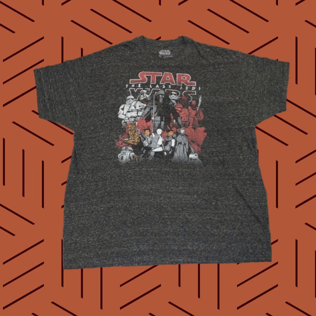 Vintage Fifth Sun Star Wars The Last Jedi Mens T-Shirt 2XL Dark Grey Graphic Fade Crew Neck Short Sleeve Regular Fit Officially Licensed Graphic Tee Men Size US XXL / EU 58 / 5 - 1 Thumbnail