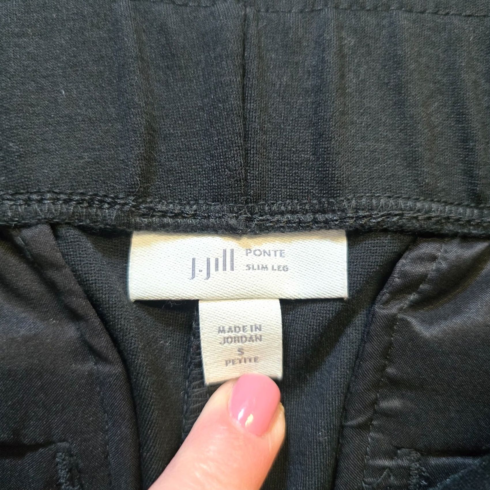 J. Jill J Jill Pants Womens Small Petite Black Ponte Slim Leg Stretch Pull On Tapered Leg Size 28" / US 6 / IT 42 - 4 Thumbnail