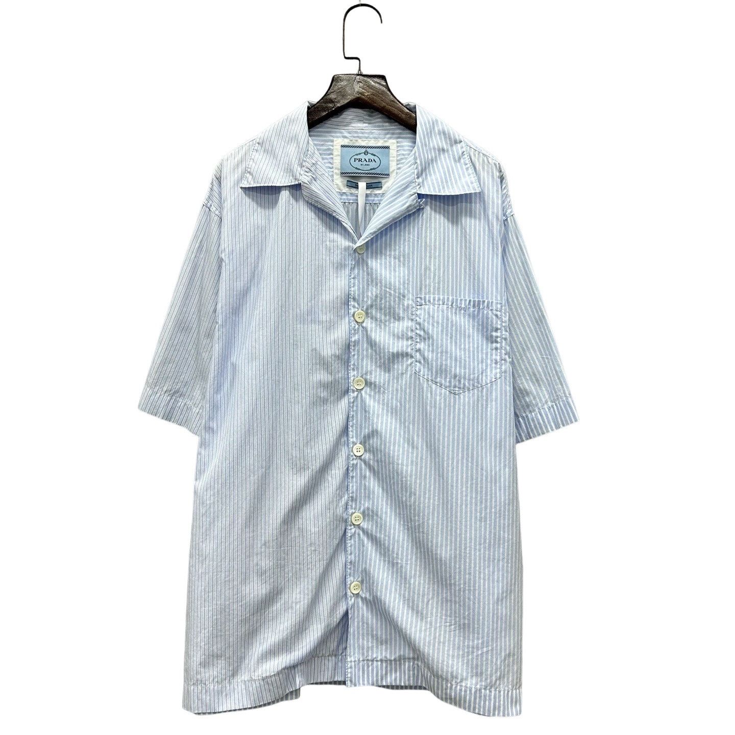 Prada Prada Striped Short Sleeve Shirt Size L Size US L / EU 52-54 / 3 - 1 Thumbnail