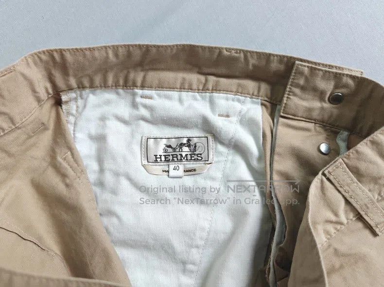 Hermes Hermes Men's casual trousers, khaki color, 97% cotton Size US 40 / EU 56 - 3 Thumbnail
