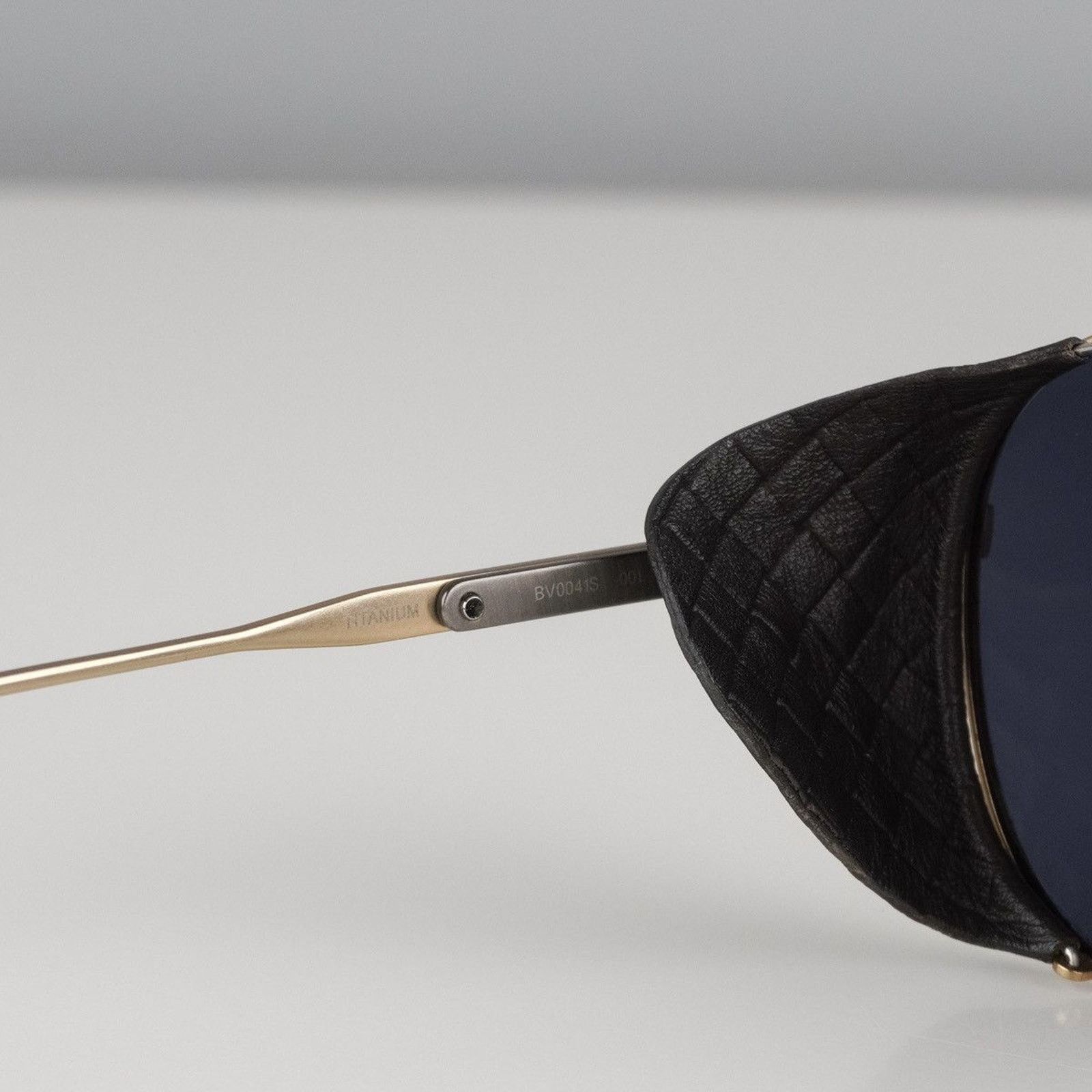 Bottega Veneta Bottega veneta gold leather aviator titanium sunglasses Size ONE SIZE - 4 Thumbnail