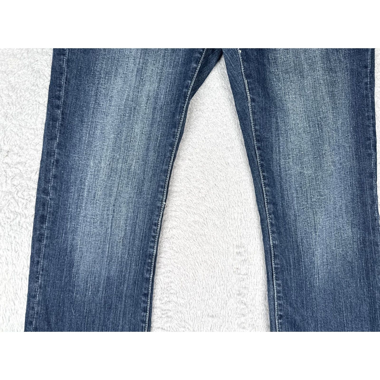 Denime VGS Jeans Womens 10 Blue Straight Adult Regular Denim Pockets Embroidered 5-Pocket Rise Mid 32in Inseam Size 32" / US 10 / IT 46 - 3 Thumbnail