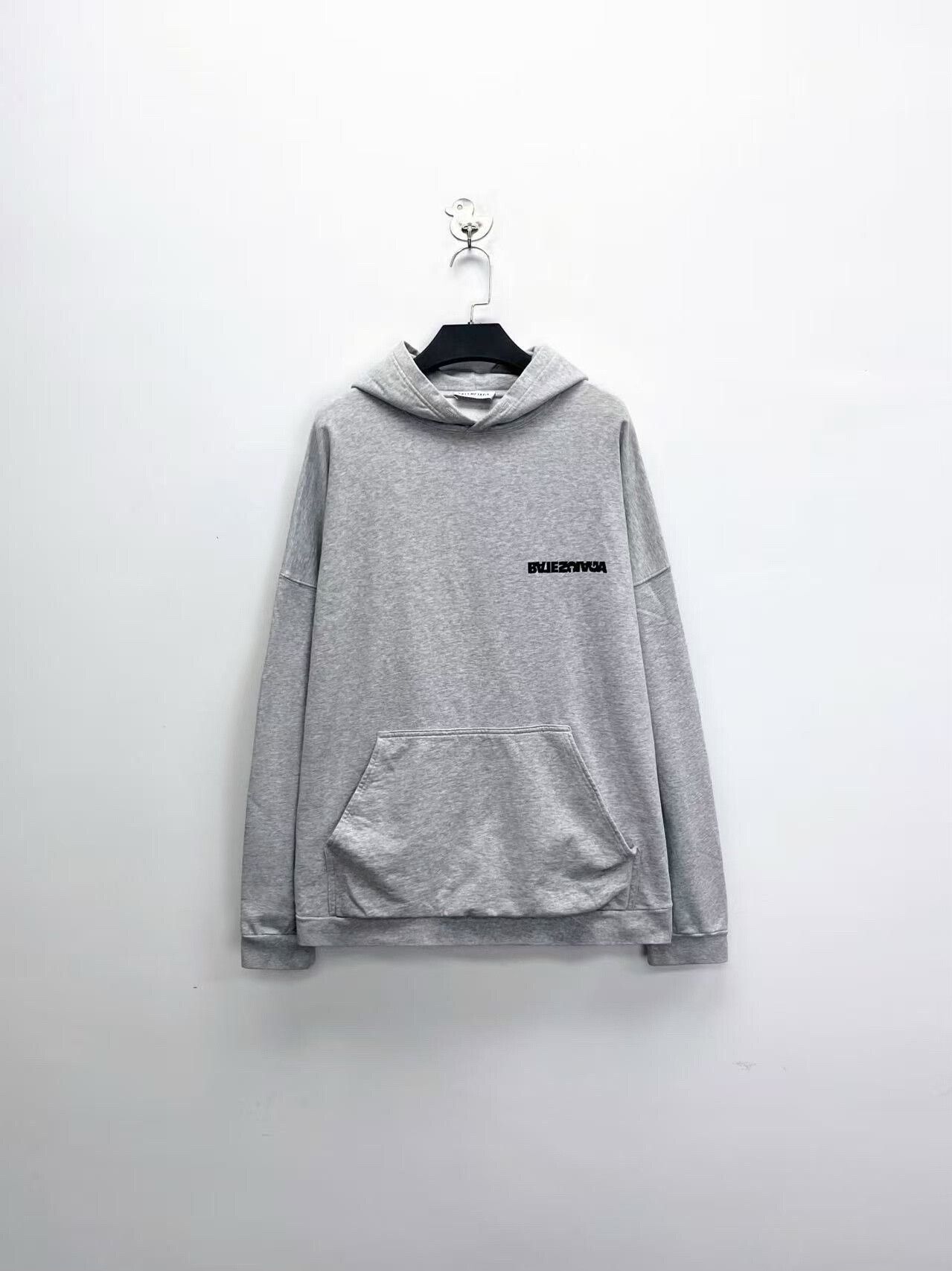 Balenciaga balenciaga gray reverse logo hoodie Size US M / EU 48-50 / 2 - 1 Thumbnail