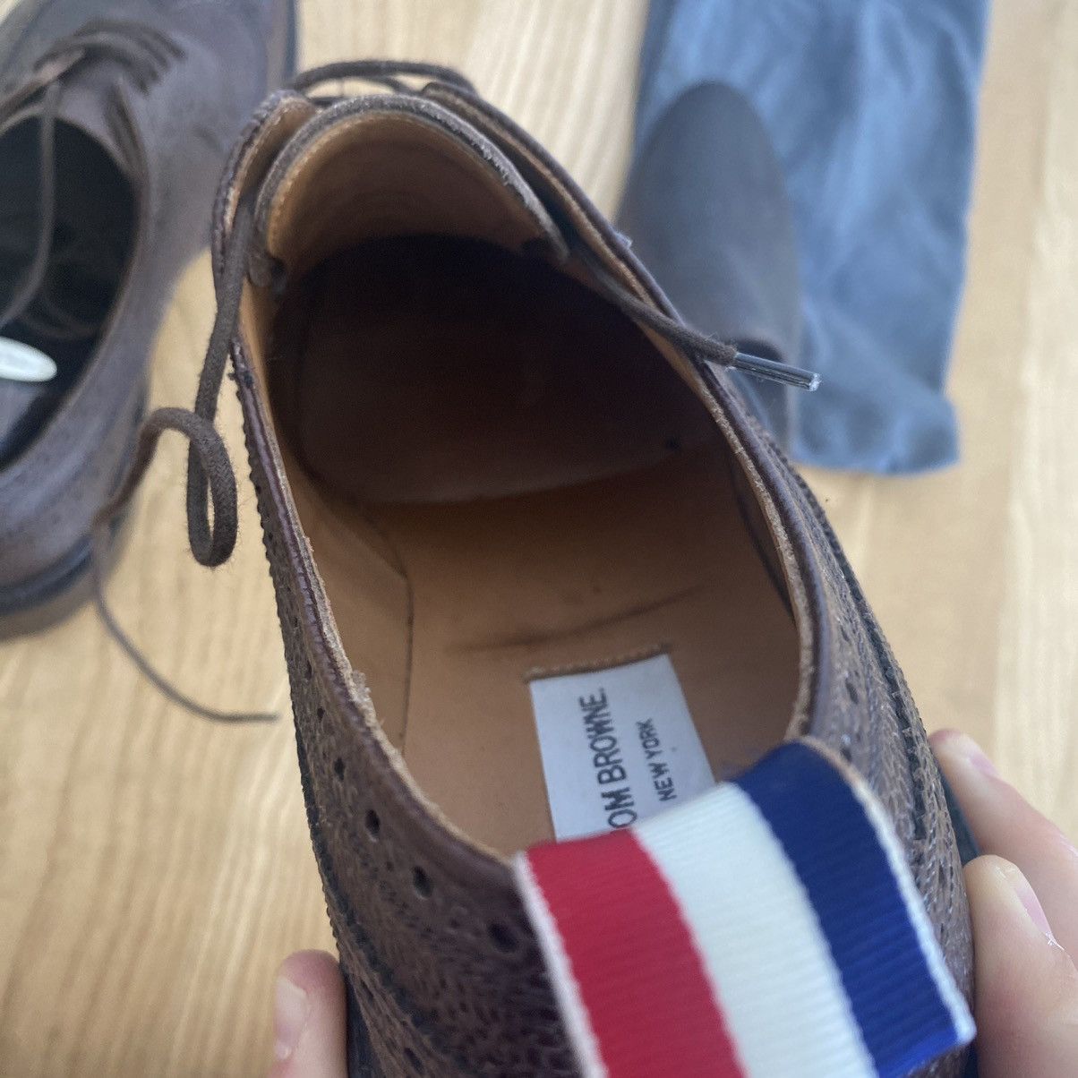 Thom Browne Thom Browne Brown Wingtip Grain Leather Dress Shoes Size US 12.5 / EU 45-46 - 12 Thumbnail