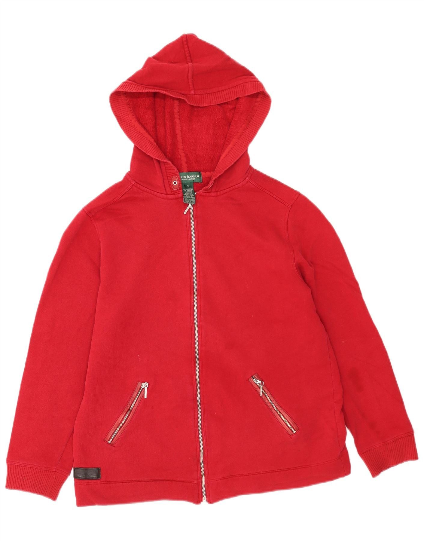 Ralph Lauren Womens Overd Zip Hoodie Sweater UK 10 Small Burgundy Size M / US 6-8 / IT 42-44 - 1 Thumbnail