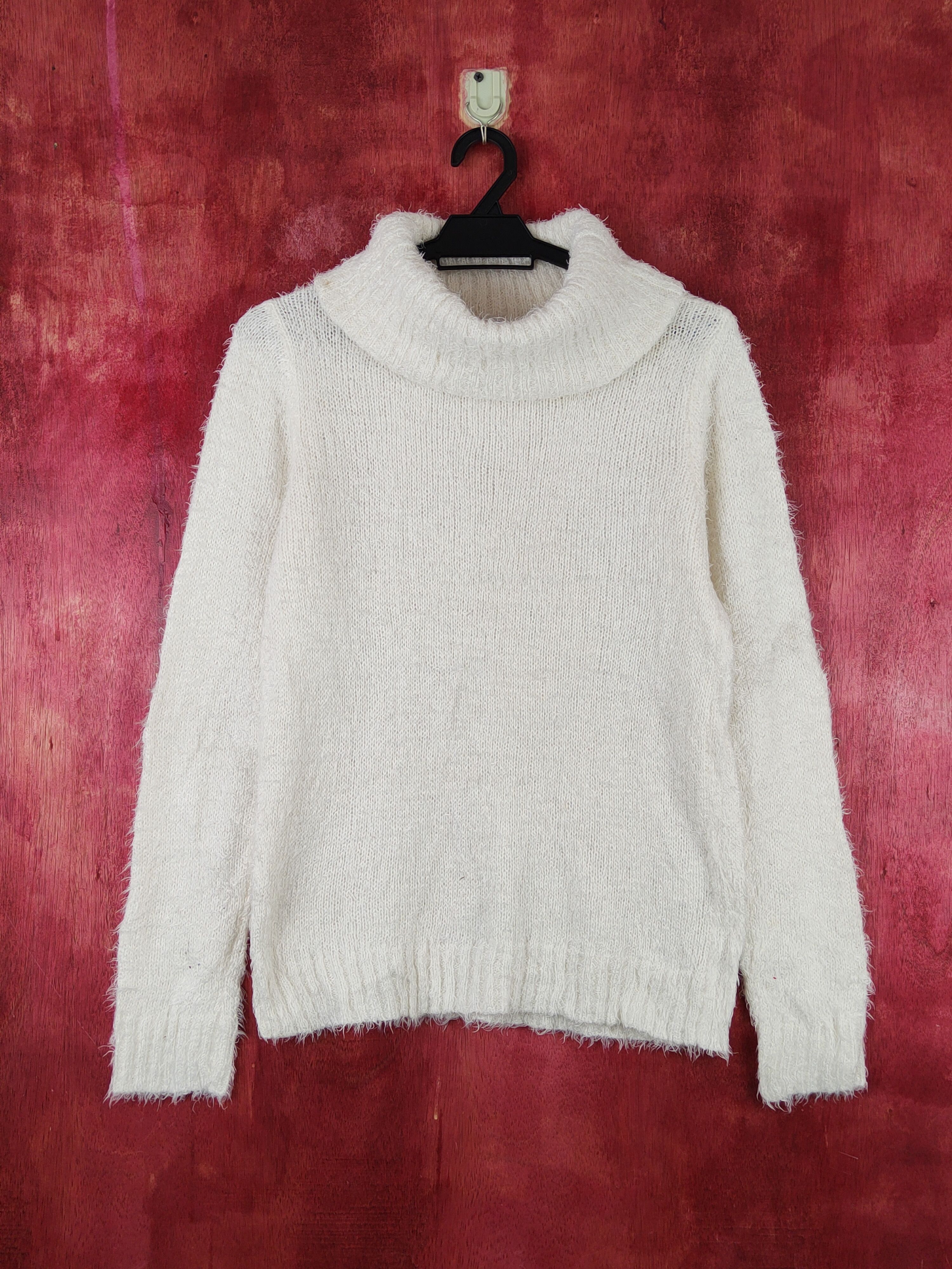 SpiralGirl White Shag Shaggy Fur Mohair Knitwear #S1897