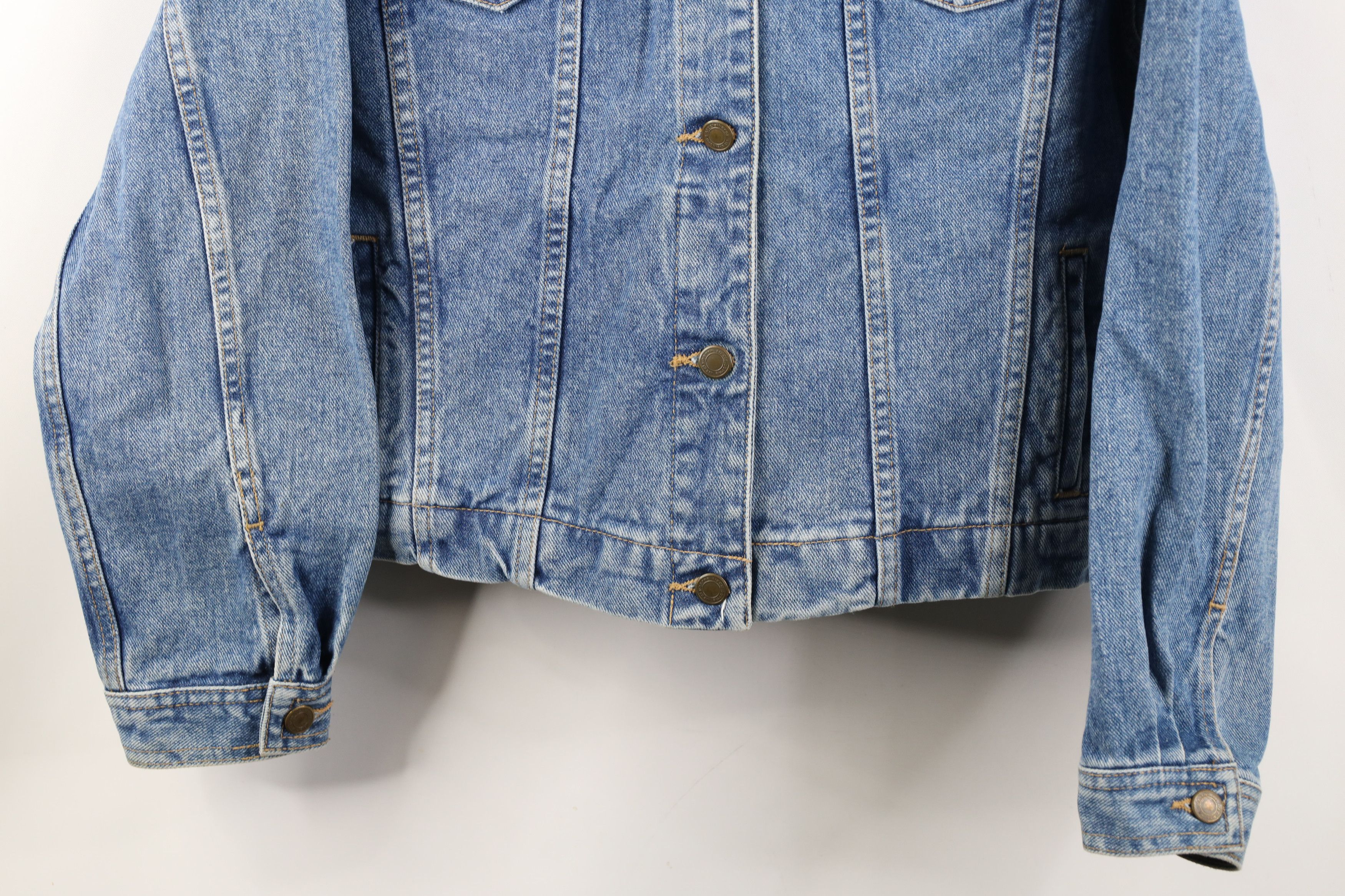 Vintage Vintage 90s Streetwear Babydoll Denim Jean Trucker Jacket Size L / US 10 / IT 46 - 3 Thumbnail