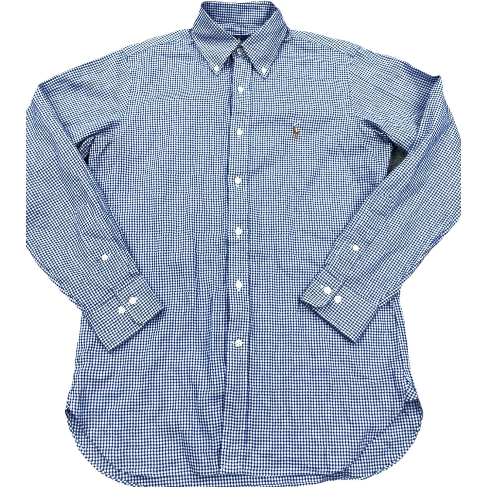 Ralph Lauren Ralph Lauren Shirt Men 14.5 32 Blue Button Up Poplin Dress Gingham Check Adult Size 40R - 2 Thumbnail