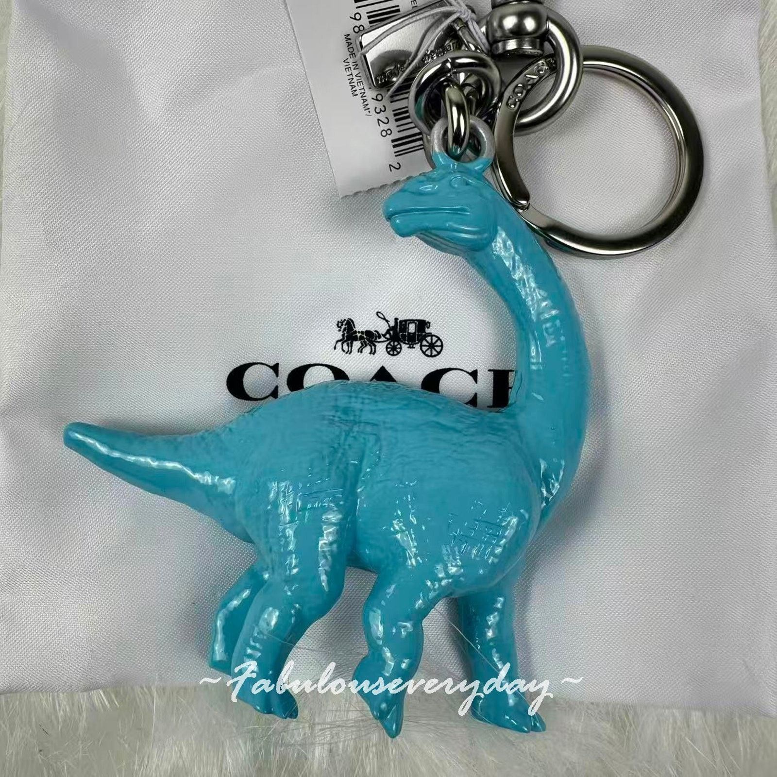Coach Coach Dinosaur Bag Charm With Keyring Key Chain Blue CEB62 Size ONE SIZE - 4 Thumbnail