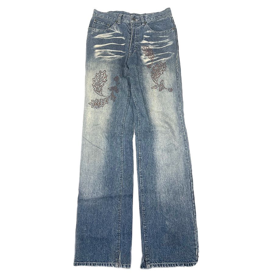 Other Homme Blue Indigo Embroidered Denim Vintage Jeans from Japan Size US 28 / EU 44 - 2 Thumbnail