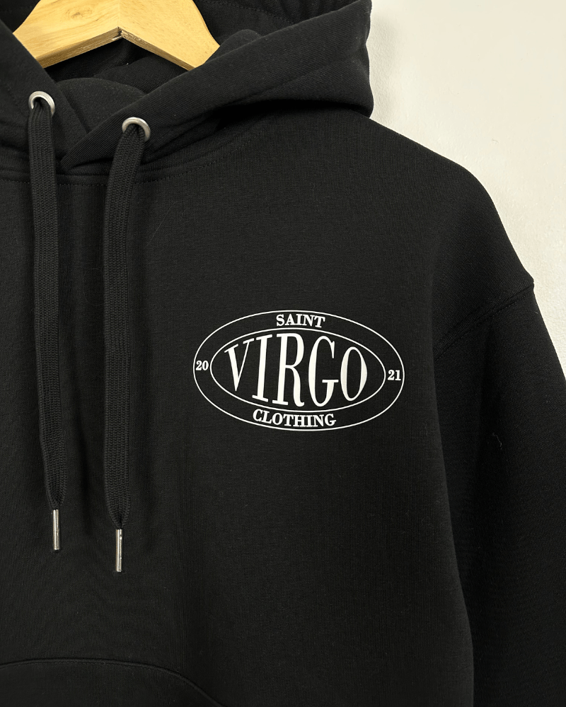 Saint Virgo Crest Team Organic Hoodie - Black - Size Medium