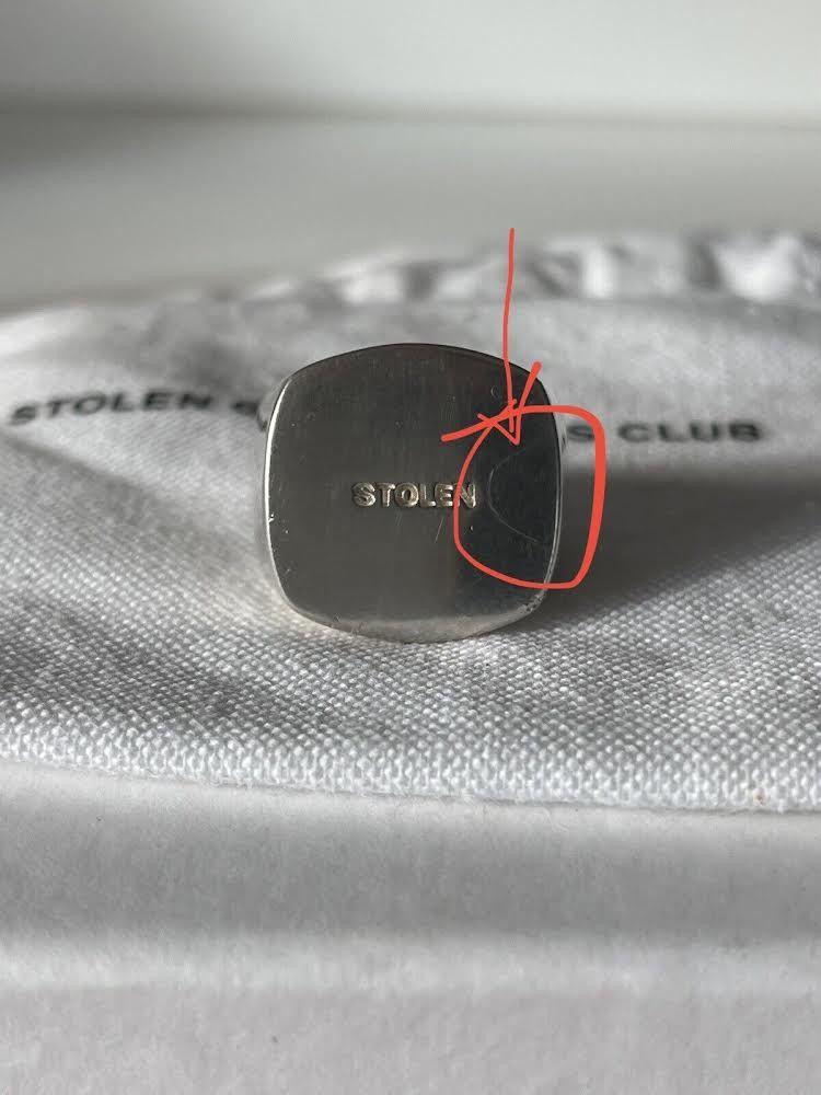 Stolen Girlfriends Club Stolen Girlfriends Club Silver Stamp Sovereign Ring Size ONE SIZE - 3 Thumbnail