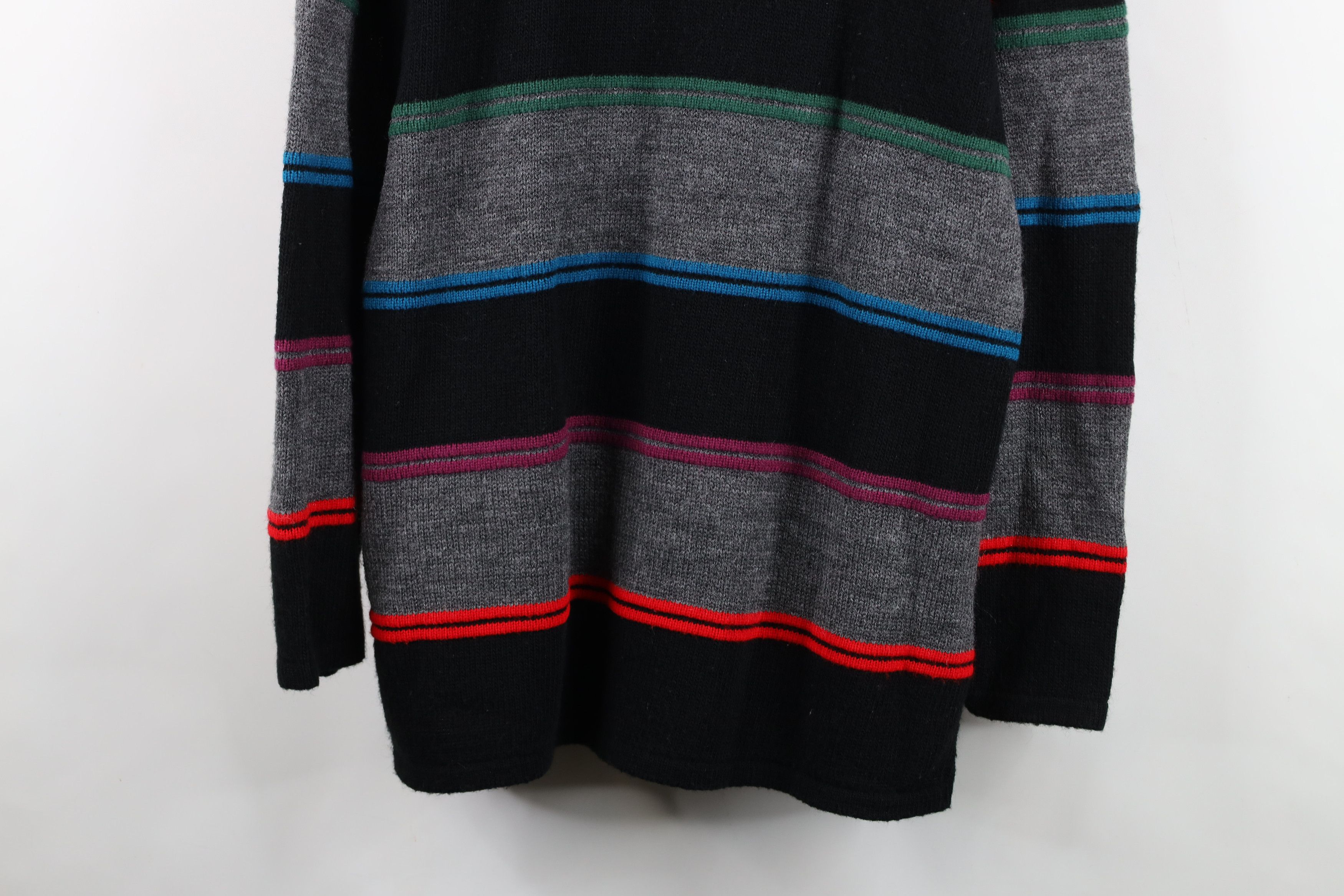 Vintage Vintage 90s Streetwear Block Knit Turtleneck Sweater USA Size L / US 10 / IT 46 - 3 Thumbnail