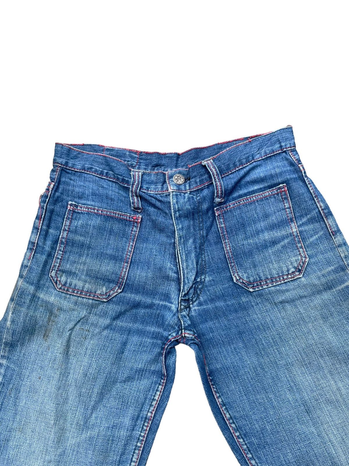 Japanese Brand Vintage Flare Jeans East Faded Denim Size 29" - 7 Thumbnail