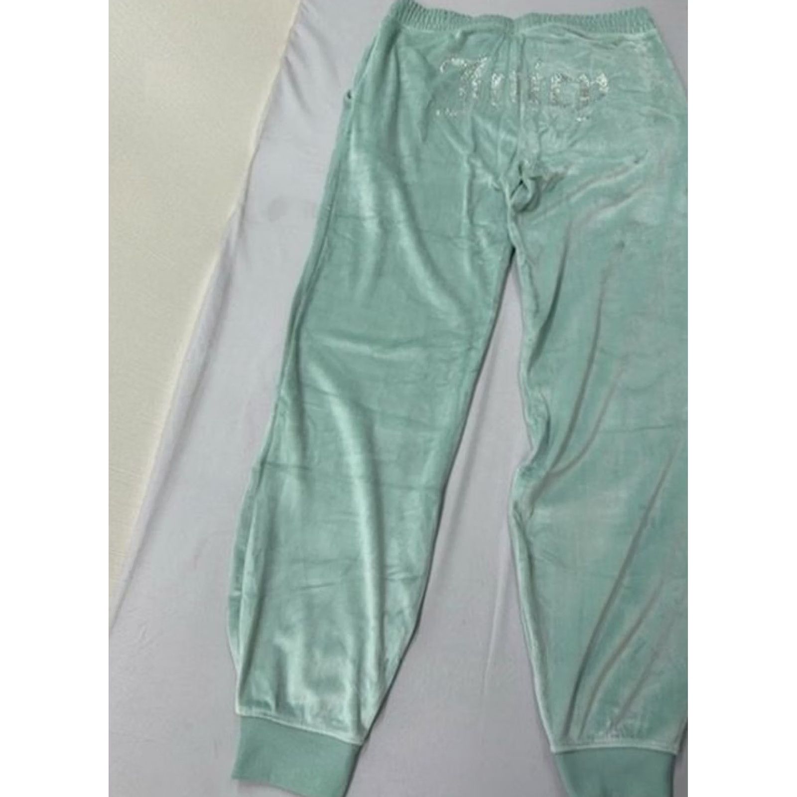 Juicy Couture Juicy Couture Del Ray Sweatpants M Chinois Green Velour Straight Sweatpants Women Regular Size 32" / US 10 / IT 46 - 3 Thumbnail