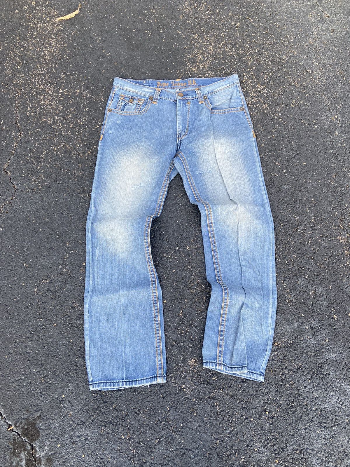Pepe Jeans Crazy Vintage Grunge Style Faded Pepe Blue Jeans Y2K USA Size US 38 / EU 54 - 3 Thumbnail
