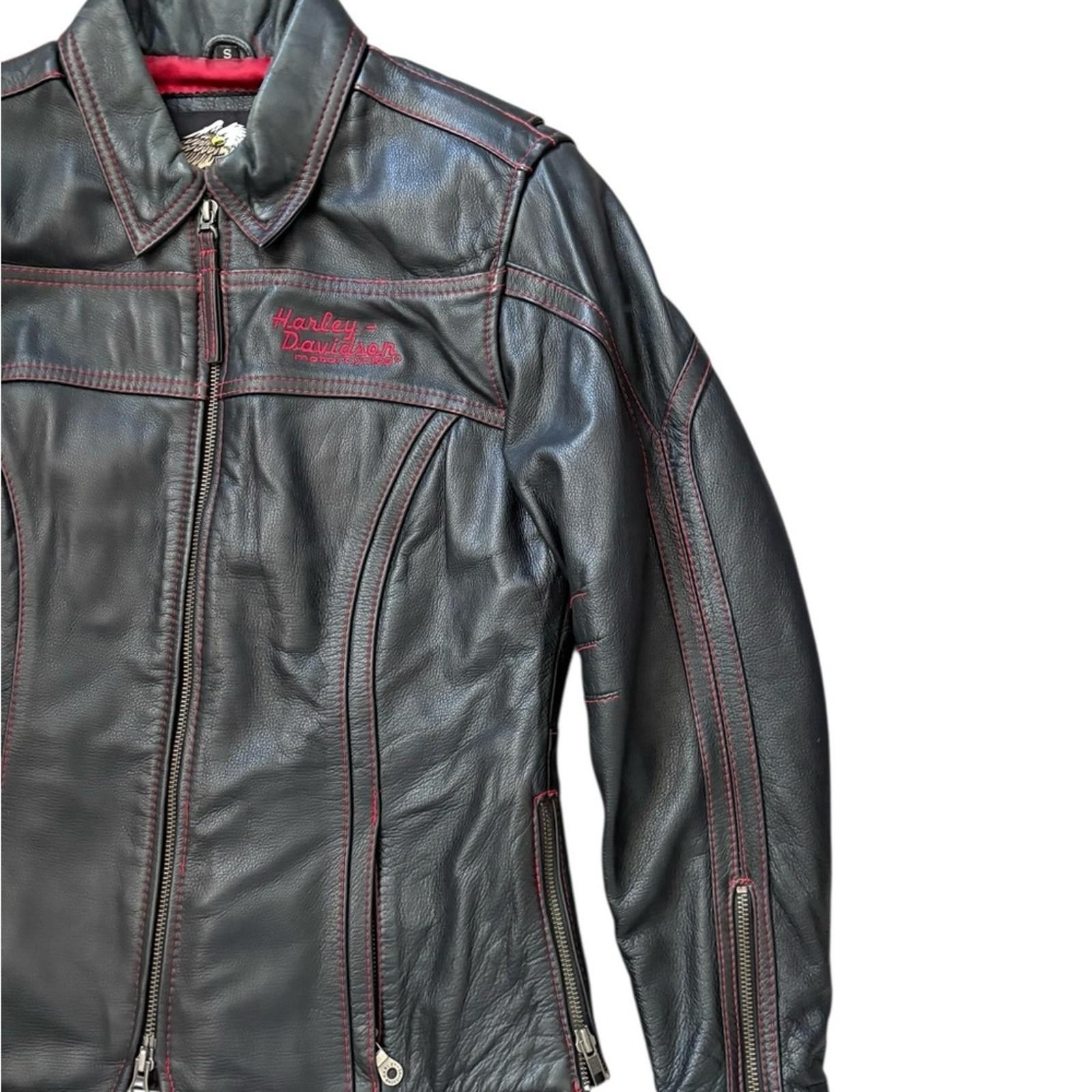Harley Davidson Harley-Davidson Leather Zipper Motorcycle Logo Jacket Black Size S / US 4 / IT 40 - 8 Thumbnail