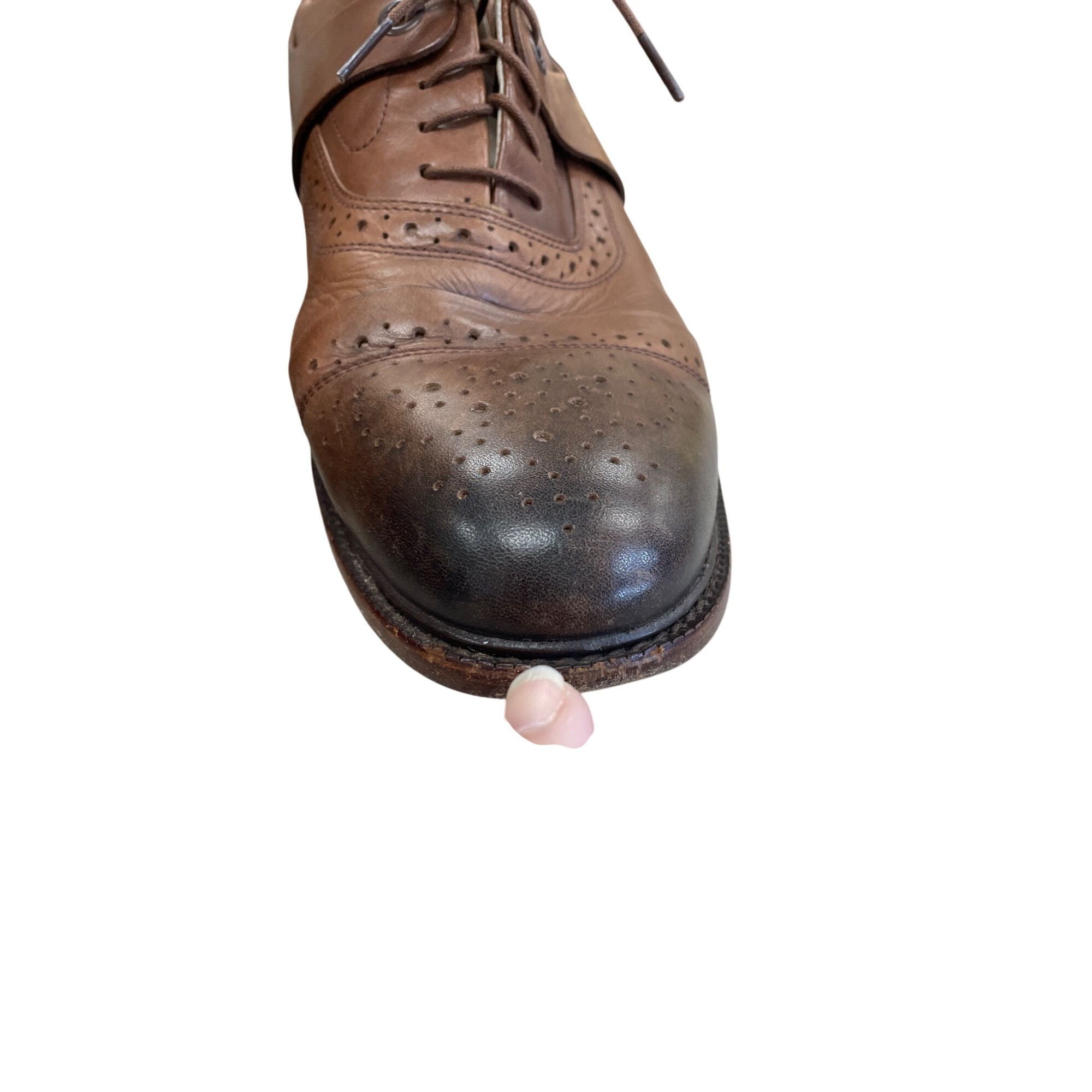 TSUBO Tsubo Mens Brown Leather Cap Toe Oxford Dress Shoes Size 12 Size US 12 / EU 45 - 7 Thumbnail