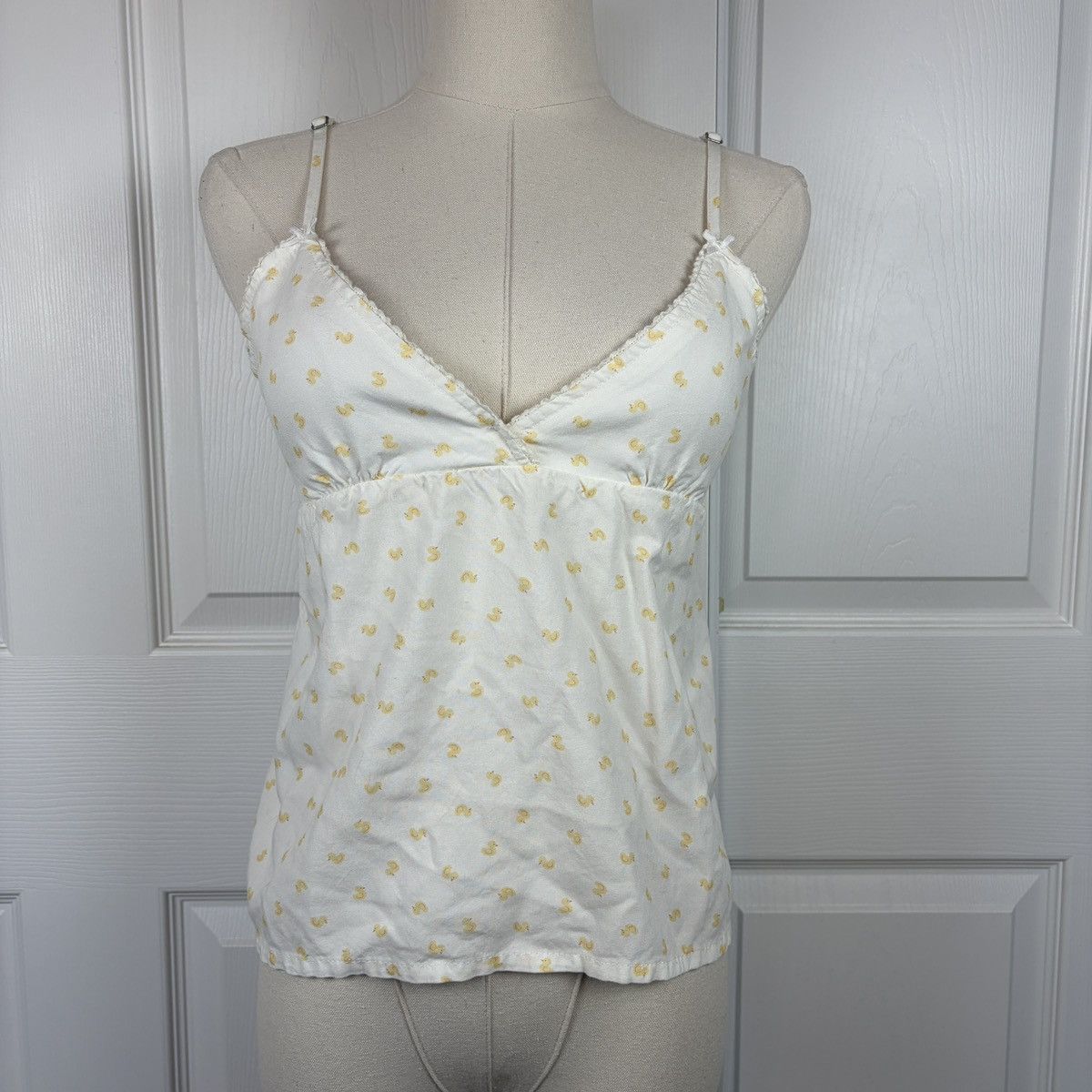 Brandy Melville John galt white yellow duck babydoll top Size ONE SIZE - 1 Thumbnail