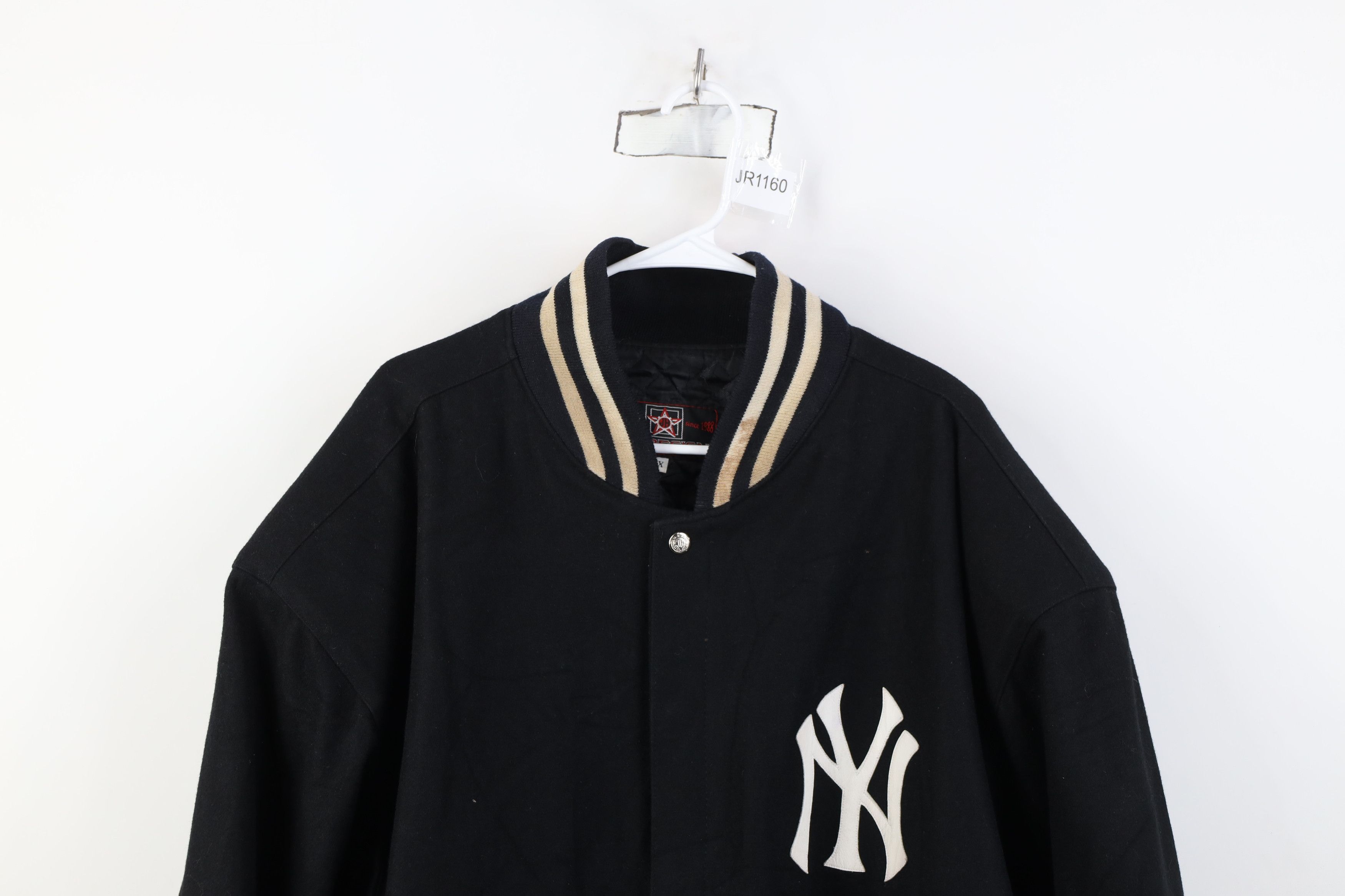 Vintage Vintage 90s JH Design Yankees Baseball Varsity Jacket Black Size US XXL / EU 58 / 5 - 2 Thumbnail
