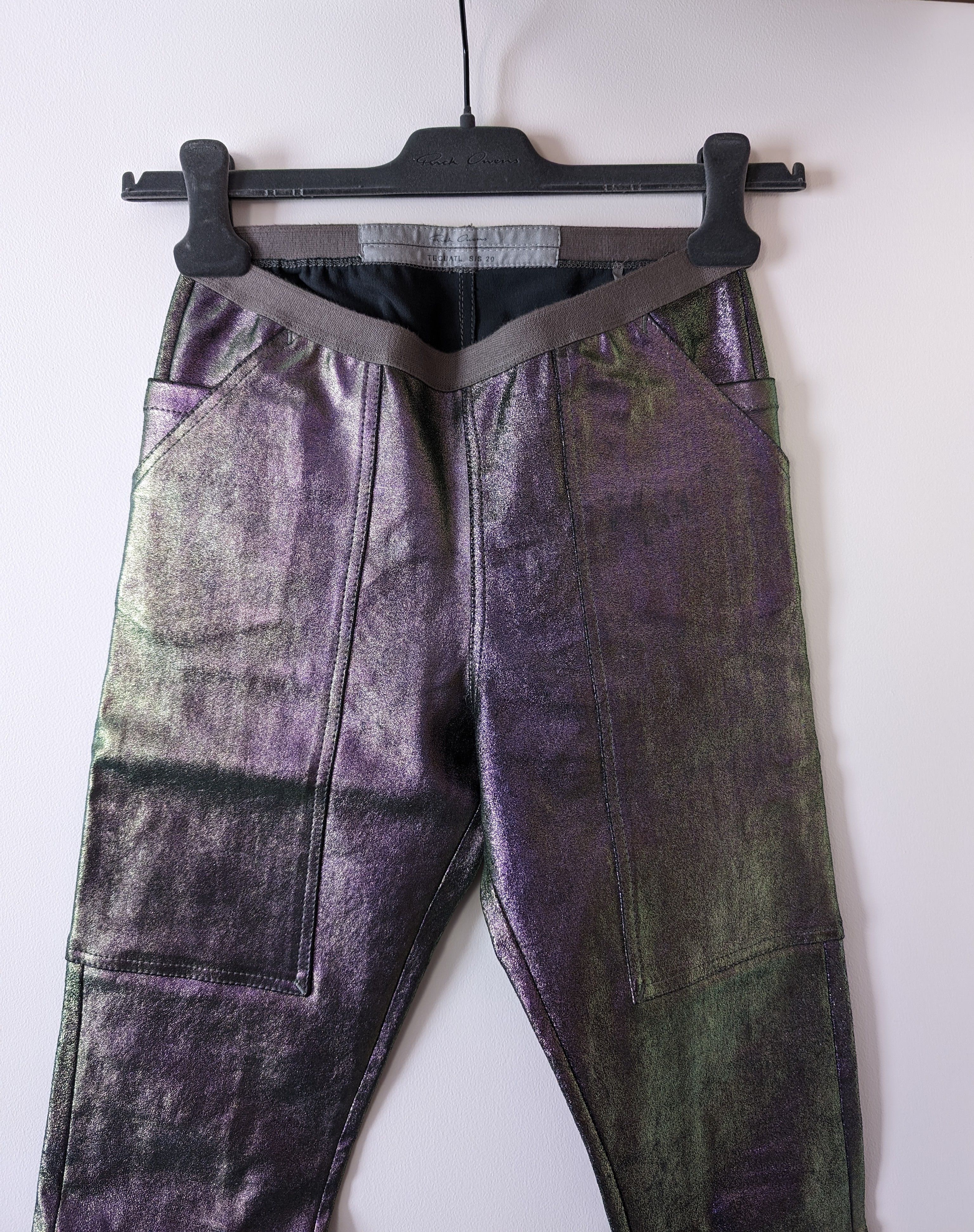 Rick Owens SS20 Iridescent Leather Leggings Size US 26 / EU 42 - 2 Thumbnail