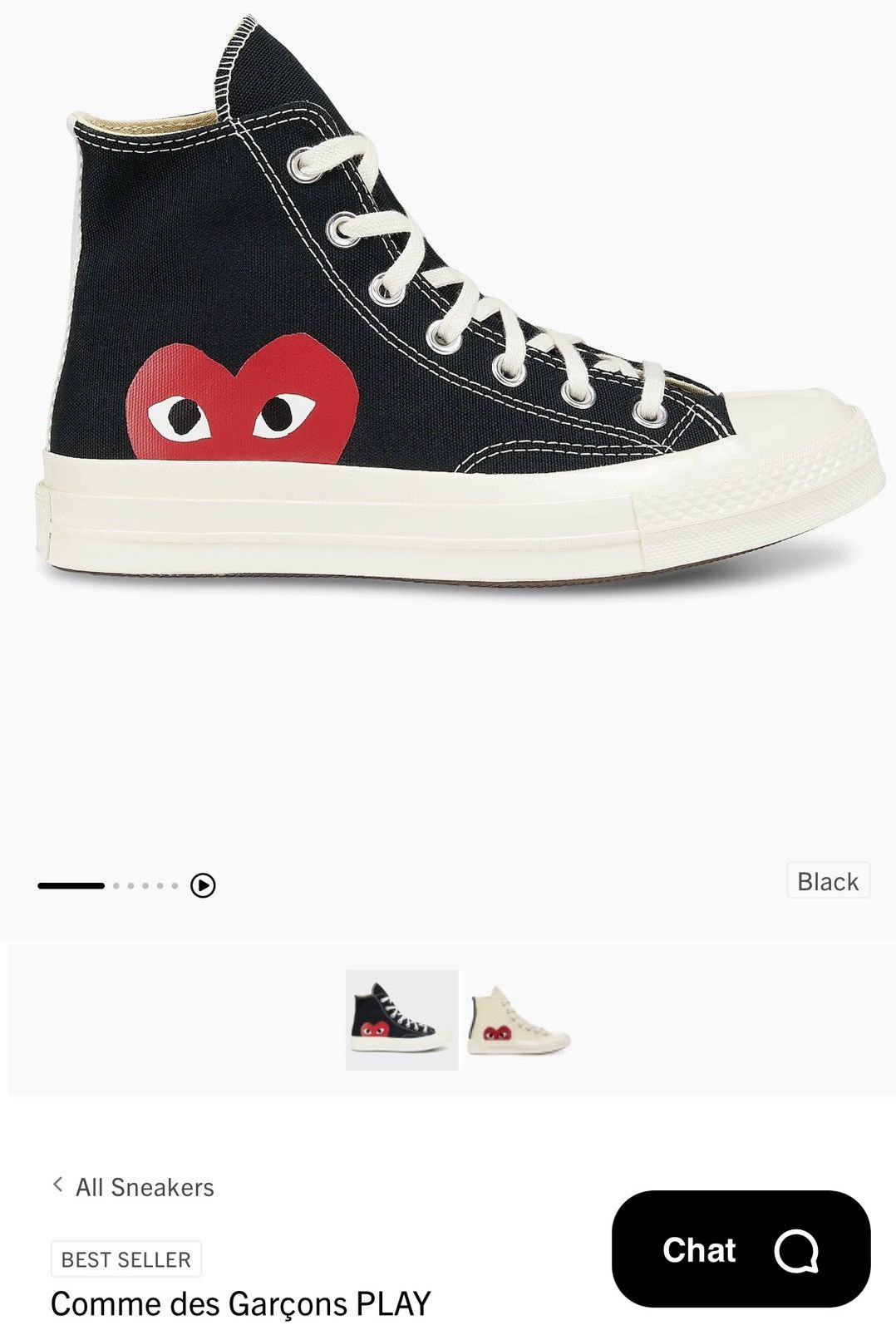 Comme des Garcons PLAY × Converse CdG PLAY x Converse Mens Chuck Taylor All Star Peek-A-Boo Size US 12 / EU 45 - 7 Thumbnail