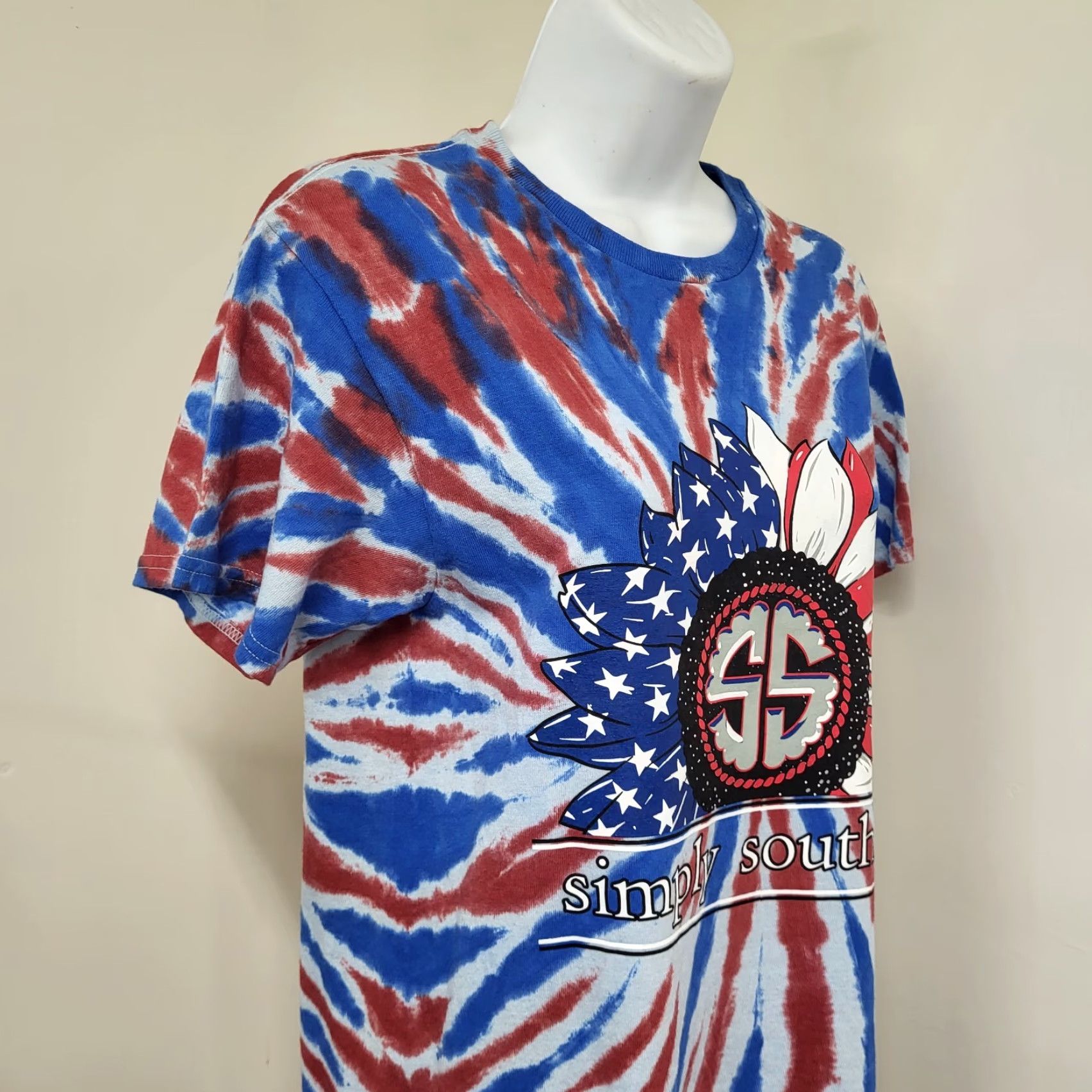 Vintage Simply Southern T-Shirt Women’s Size S Short Sleeve Patriotic Tie Dye Dog Daisy Women's Shirt Casual Summer Size S / US 4 / IT 40 - 4 Thumbnail