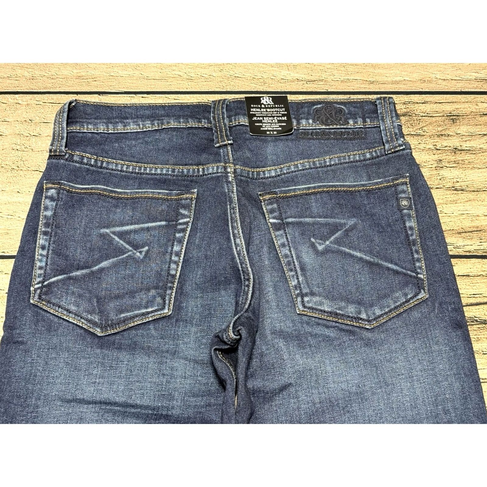 Vintage Rock & Republic Jeans Henlee Bootcut Denim 30x30 Mens Regular Blue NWT Size US 30 / EU 46 - 3 Thumbnail
