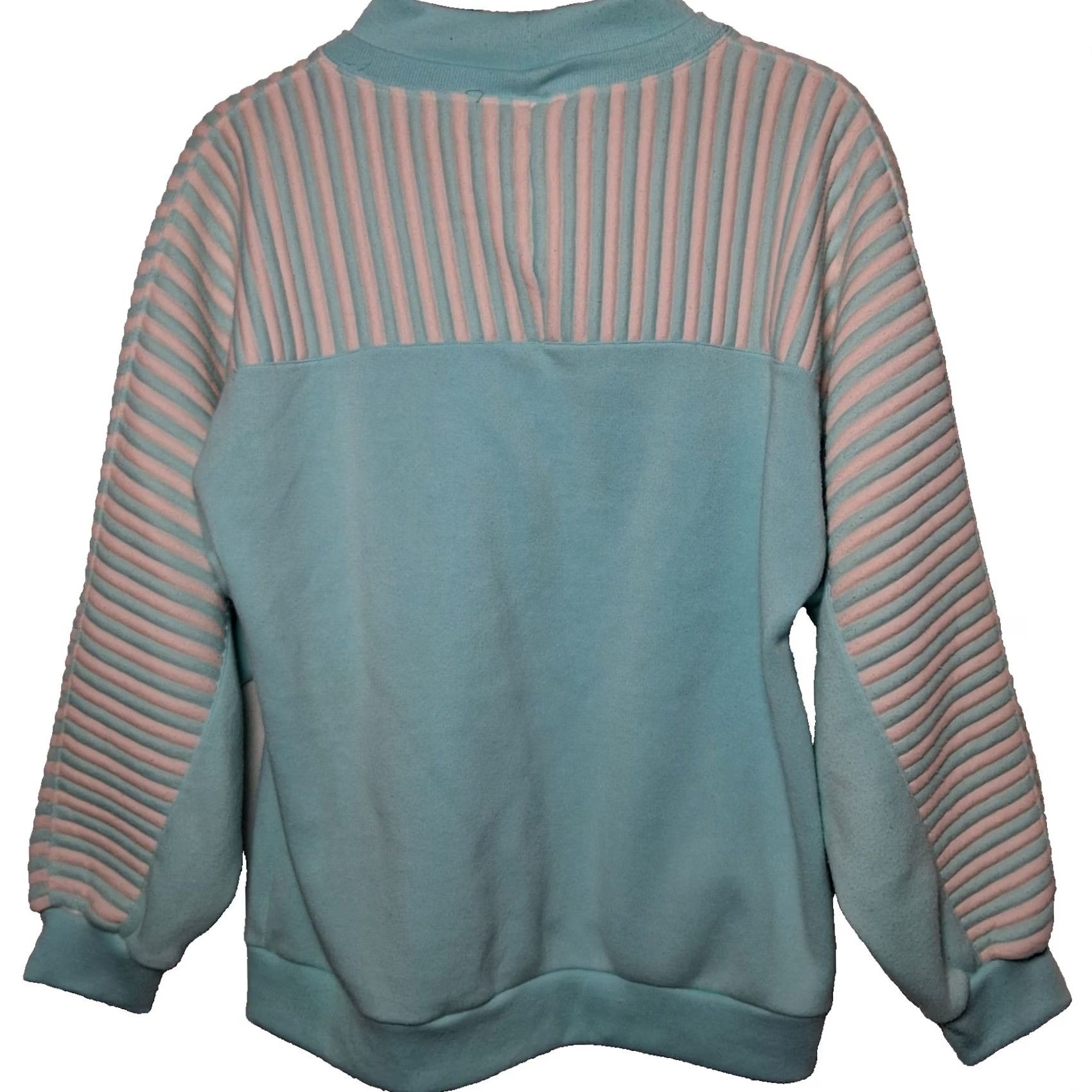 Vintage VINTAGE Apres Sport Sweatshirt Women Large Blue Pink Ribbed Crewneck READ Size L / US 10 / IT 46 - 3 Thumbnail