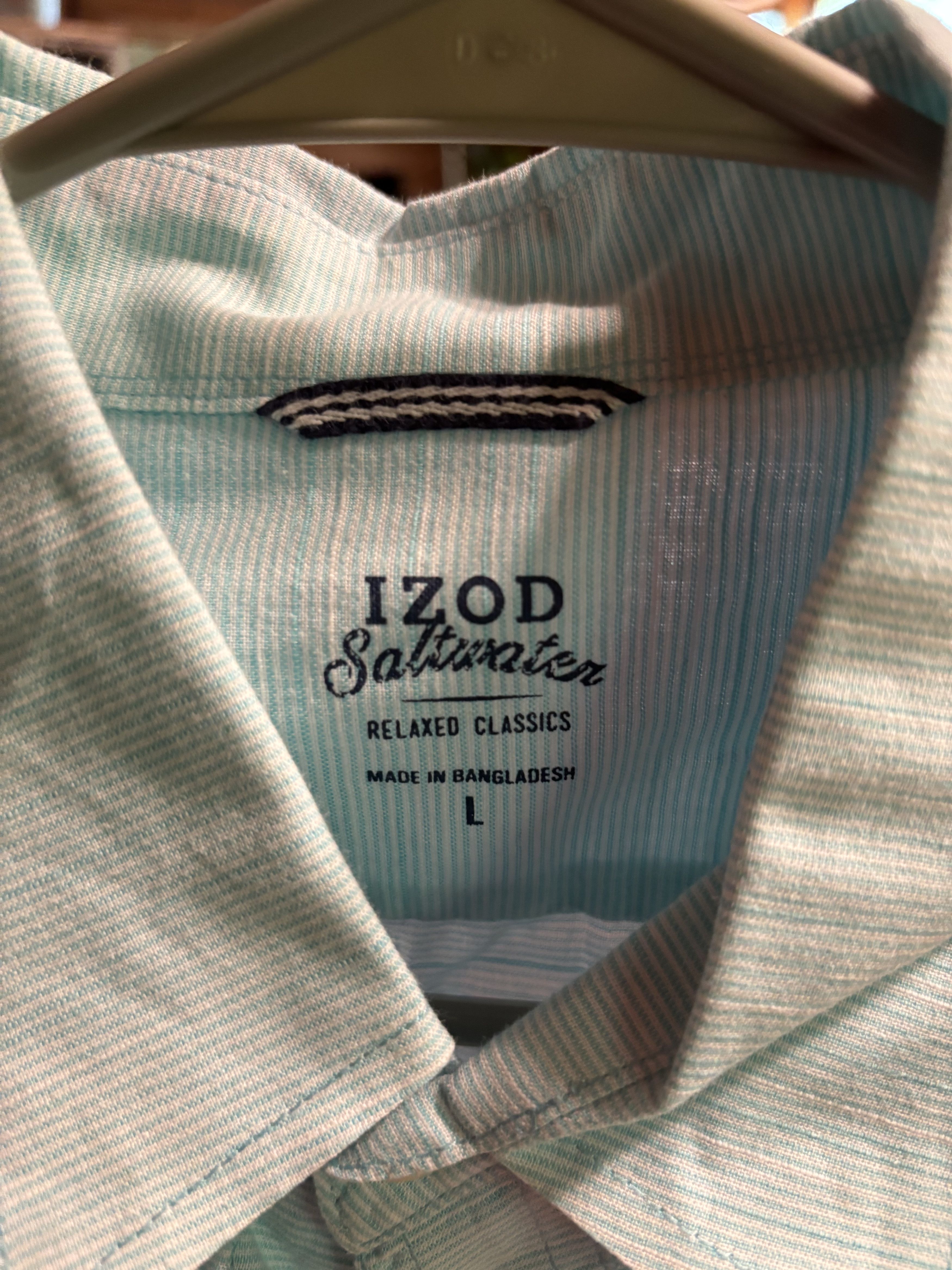 Izod Izod Saltwater Relaxed Classic Button Down Size US L / EU 52-54 / 3 - 3 Thumbnail