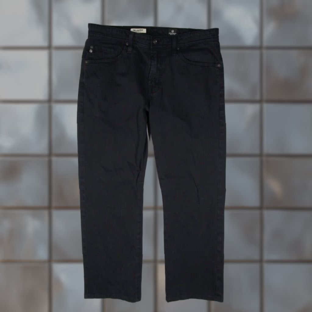 Denime ADRIANO GOLDSCHMIED Jeans Mens 34 Black PROTEGE Straight Leg Denim Work 34x34* Size US 34 / EU 50 - 1 Thumbnail