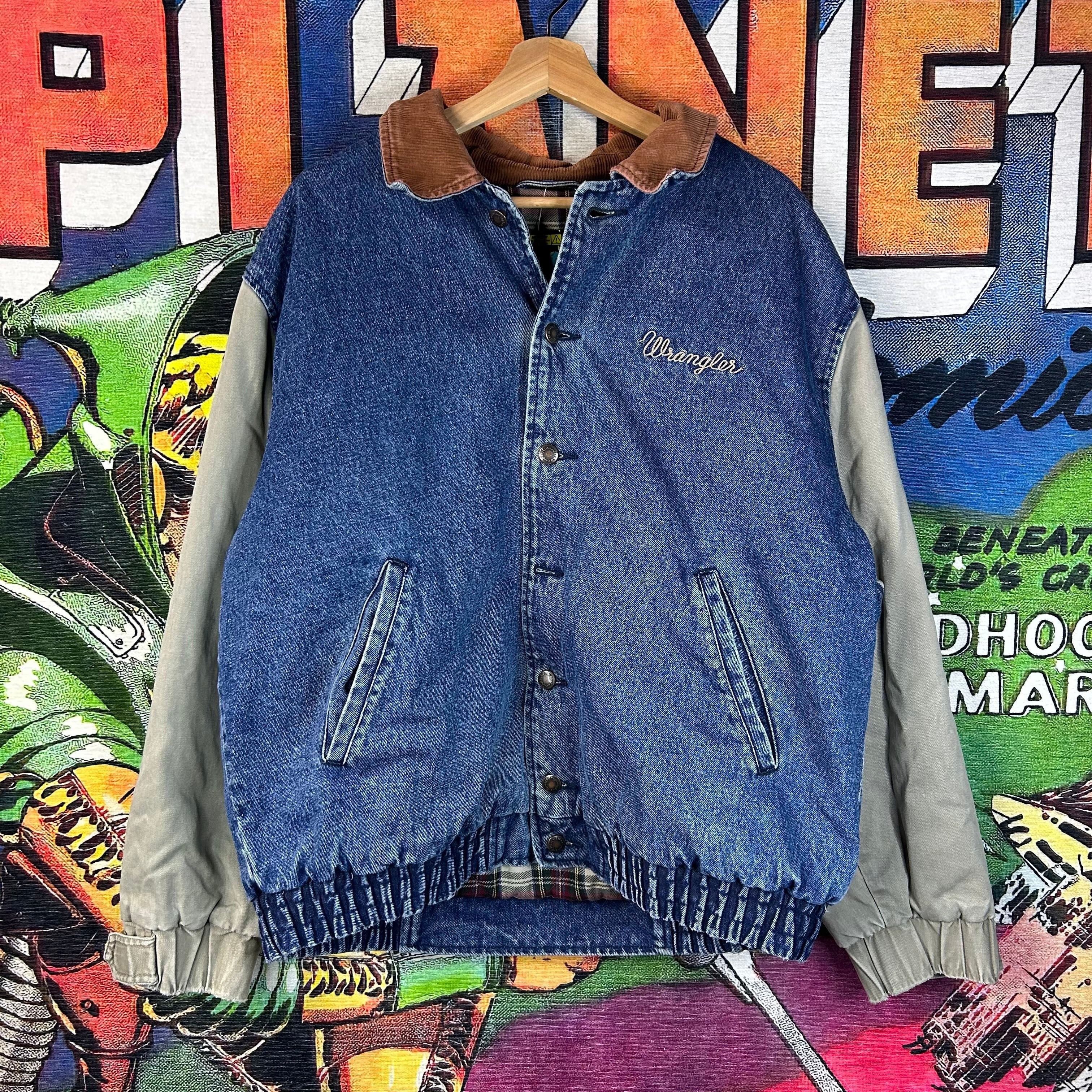 Wrangler Vintage 90s Wrangler Denim Bomber Jacket Size Large Size US L / EU 52-54 / 3 - 1 Thumbnail