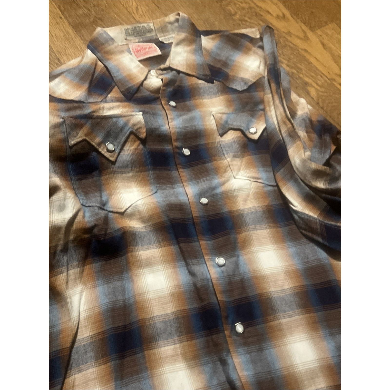 The Unbranded Brand Vtg 50s Heavy Rayon Shadow Plaid Shirt Sawtooth Pearl Snap M Size US M / EU 48-50 / 2 - 18 Thumbnail
