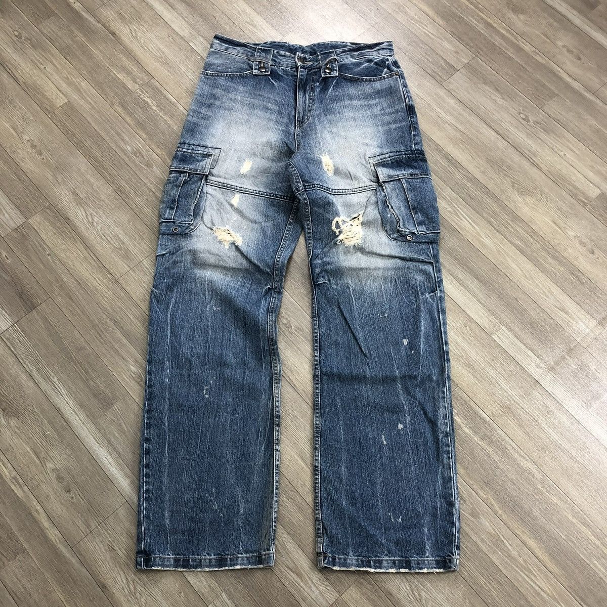PPFM 2000s PPFM Distressed Faded Punk Lgb Style Bondage Jeans Y2K Size US 32 / EU 48 - 1 Thumbnail
