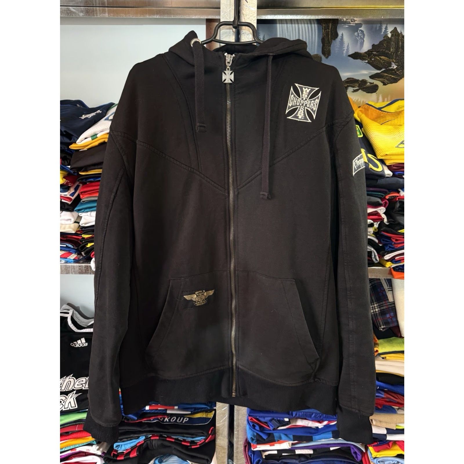 West Coast Choppers West Coast Choppers Zip Black Hoodie Iron Cross Logo Full Zip 3XL Mens Hoodie Long Sleeve Size US XXL / EU 58 / 5 - 3 Thumbnail