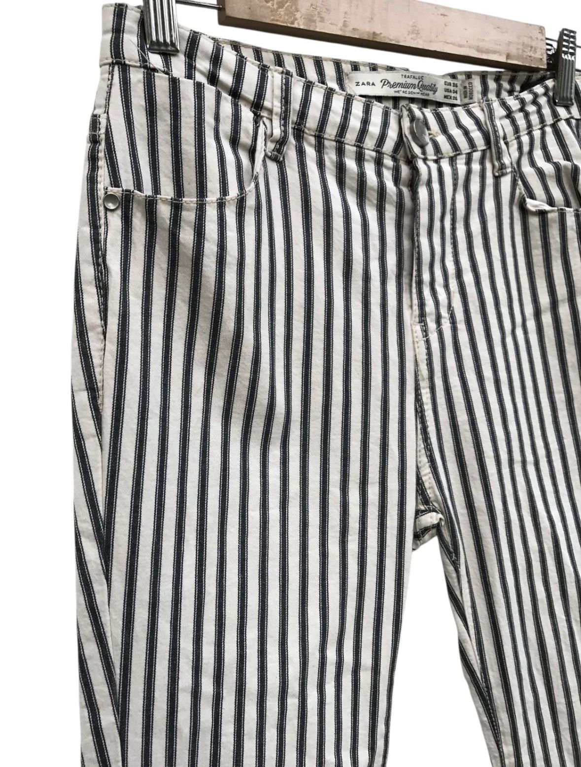 Zara Zara Stripe Pants Skinny fit Grunge Styel Kurt Cobain Size US 27 - 5 Thumbnail