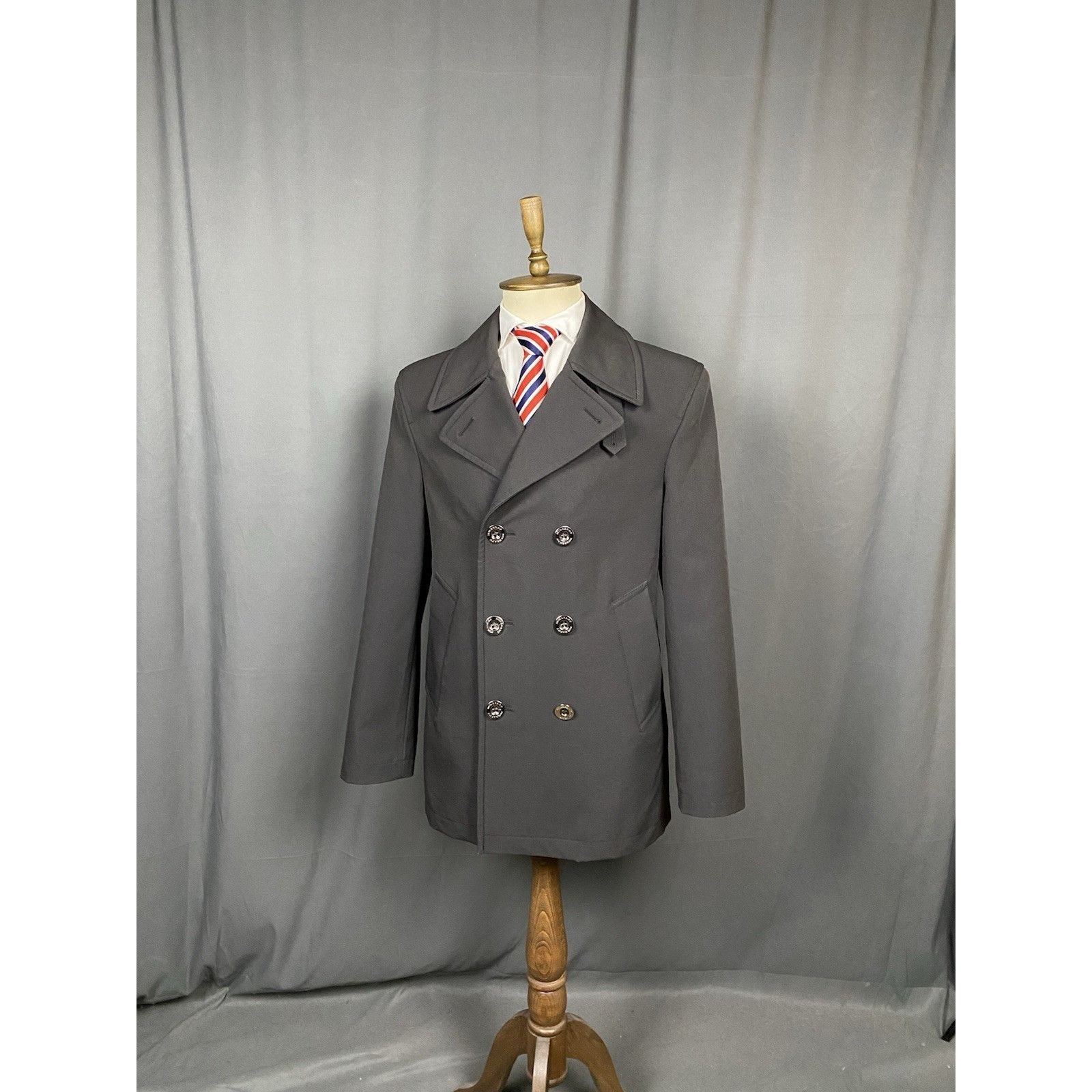 Burberry Burberry Men's Dark Gray Double Breasted Pea Coat Size M Size US M / EU 48-50 / 2 - 2 Thumbnail