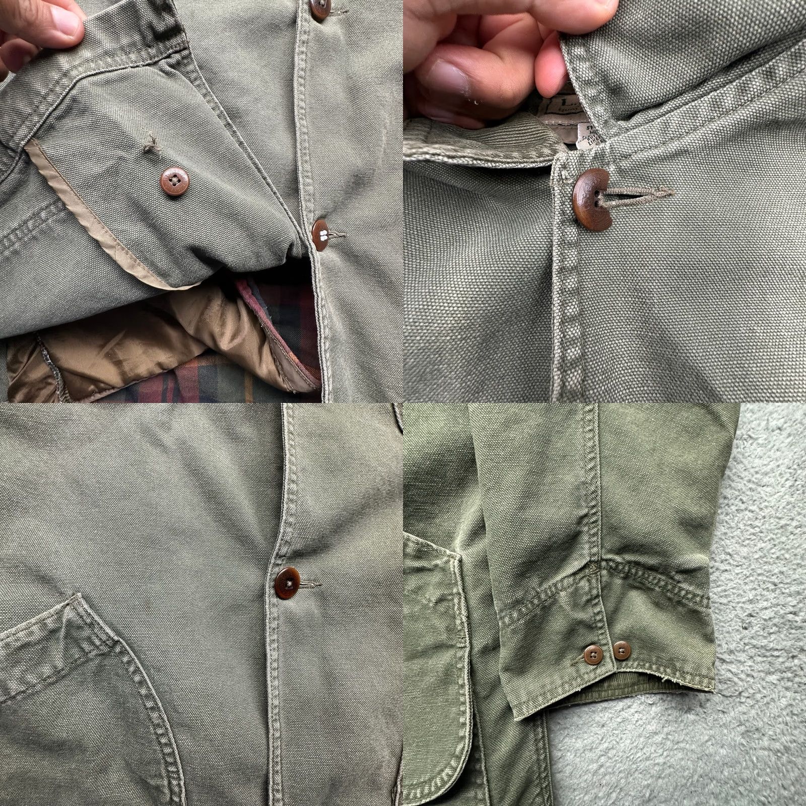 Vintage LL Bean JX75 Primaloft Plaid Lined Canvas Barn Chore Work Coat Mens XL Green Coat Size US XL / EU 56 / 4 - 9 Thumbnail