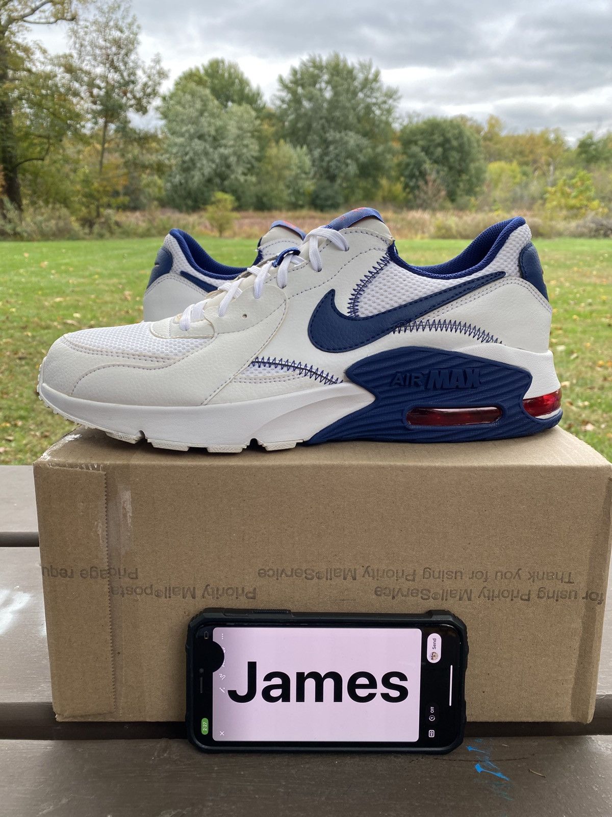 Nike Nike Air Max Excee White Deep Royal CZ9168100 Size 11.5 Men Size US 11.5 / EU 44-45 - 1 Thumbnail