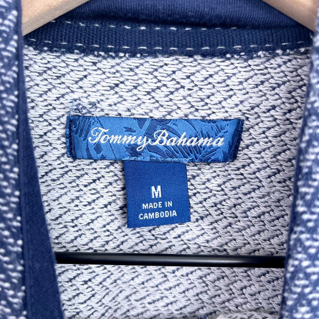 Tommy Bahama Tommy Bahama 1/4 Zip Mock Neck Terry Sweater Blue Mens M Size US M / EU 48-50 / 2 - 6 Thumbnail