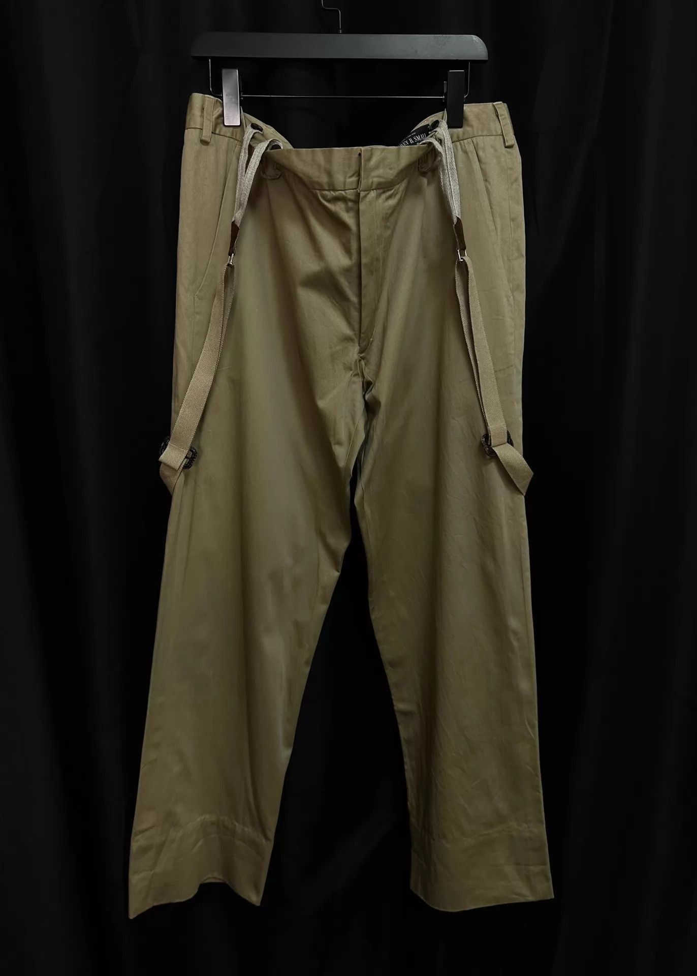 Geoffrey B. Small Beige Suspender-Accent Casual Pants Size 36 Size US 36 / EU 52 - 1 Thumbnail
