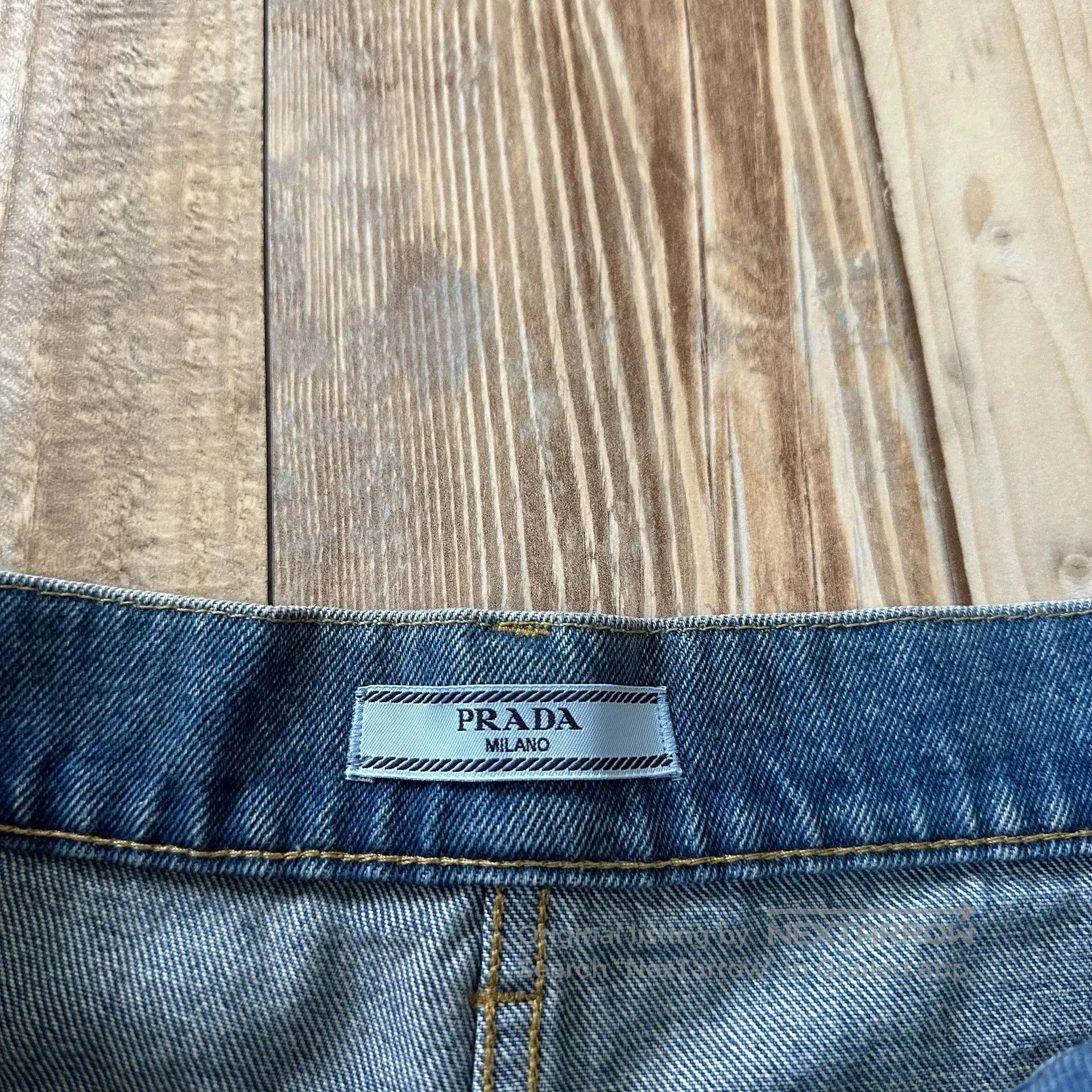 Prada Prada Blue Triangle Logo Washed Jeans. Size US 30 / EU 46 - 4 Thumbnail