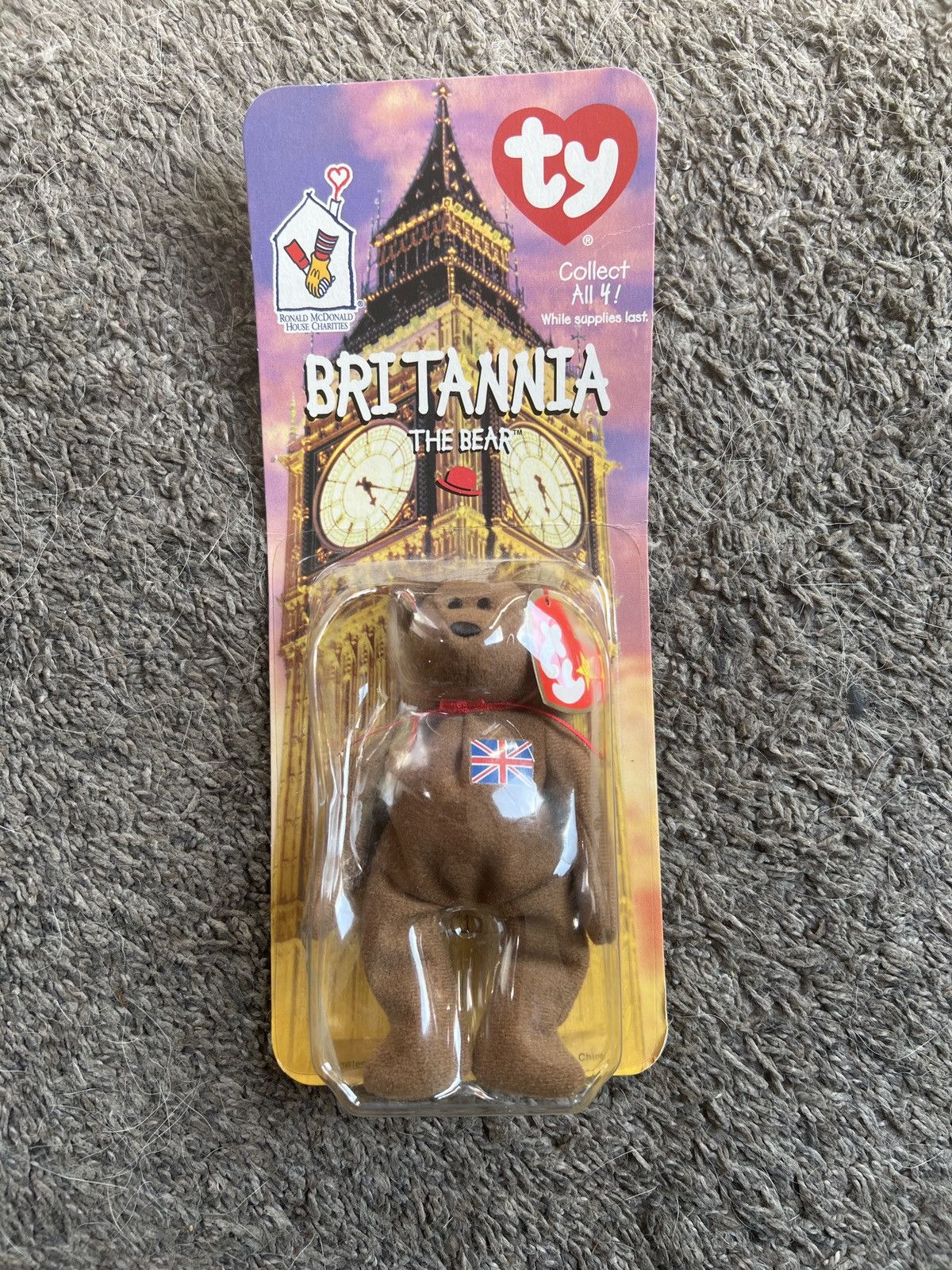 Vintage 1999 McDonald’s Ty Britannia The Bear Teenie Beanie Baby Size ONE SIZE - 1 Thumbnail