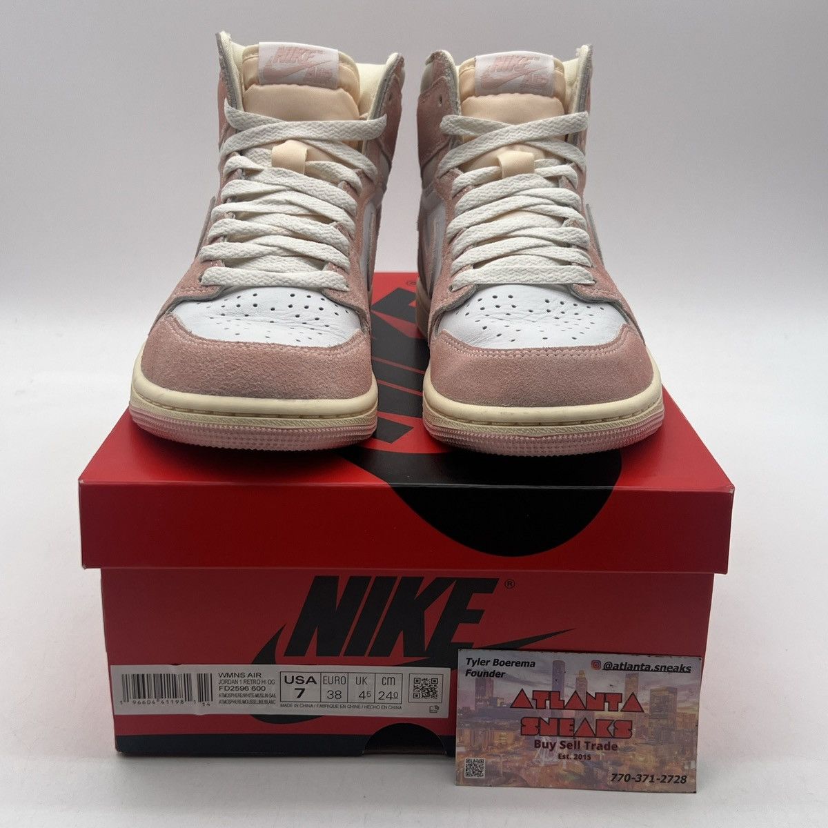 Nike Wmns air Jordan 1 high washed pink Size US 7 / EU 40 - 2 Thumbnail